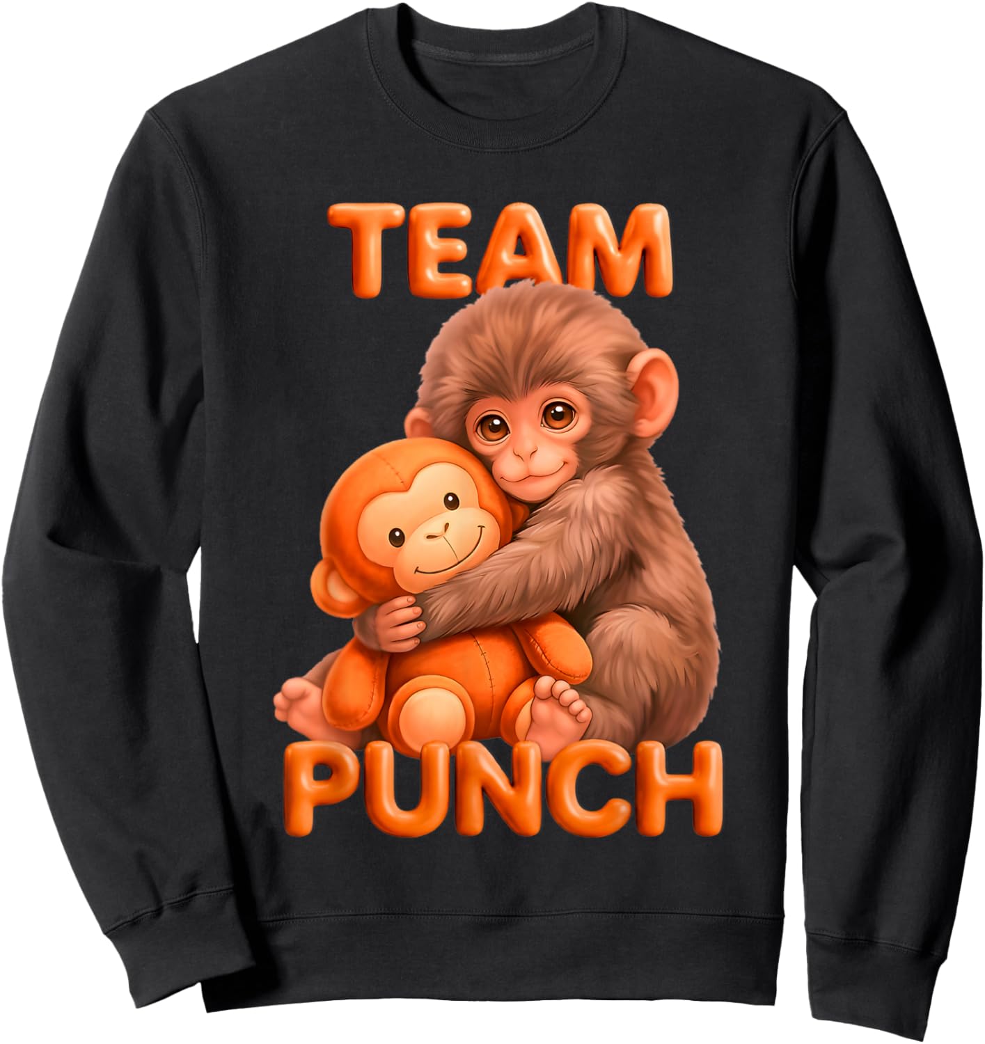 Team Punch Team Punch Funny Monkey Meme Sweatshirt - Sweatshirt | Black