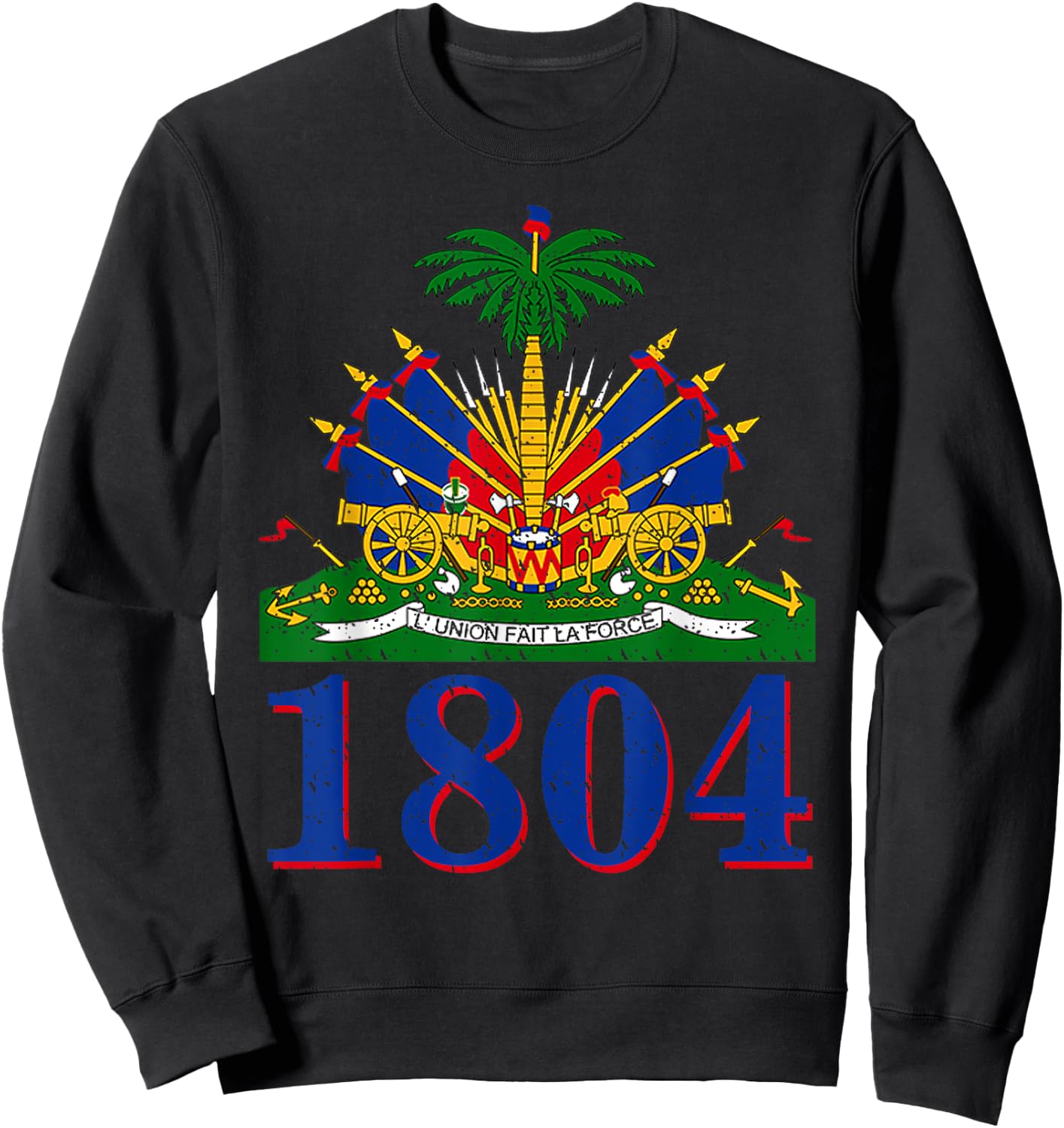 1804 | Cute Haiti Year Of Independence Gift Sweatshirt - Sweatshirt | Black