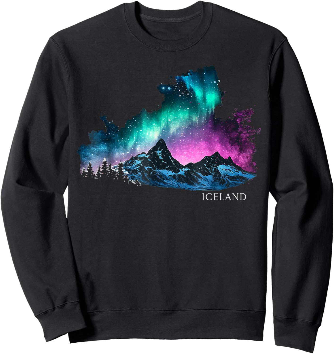 Iceland Lights Icelandic Souvenirs Sweatshirt - Sweatshirt | Black