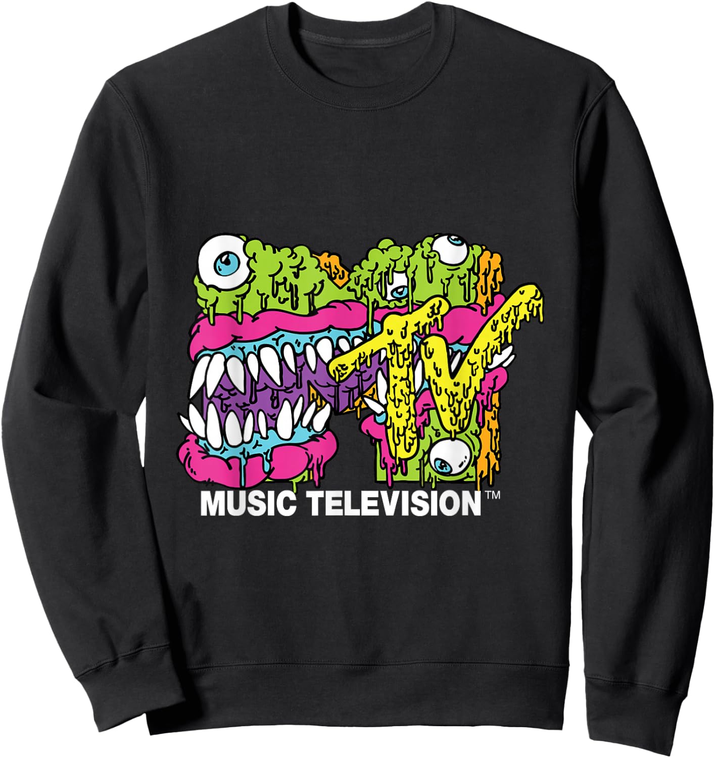 MTV Classic Logo Moster Design T- Shirts Sweatshirt - Sweatshirt | Black