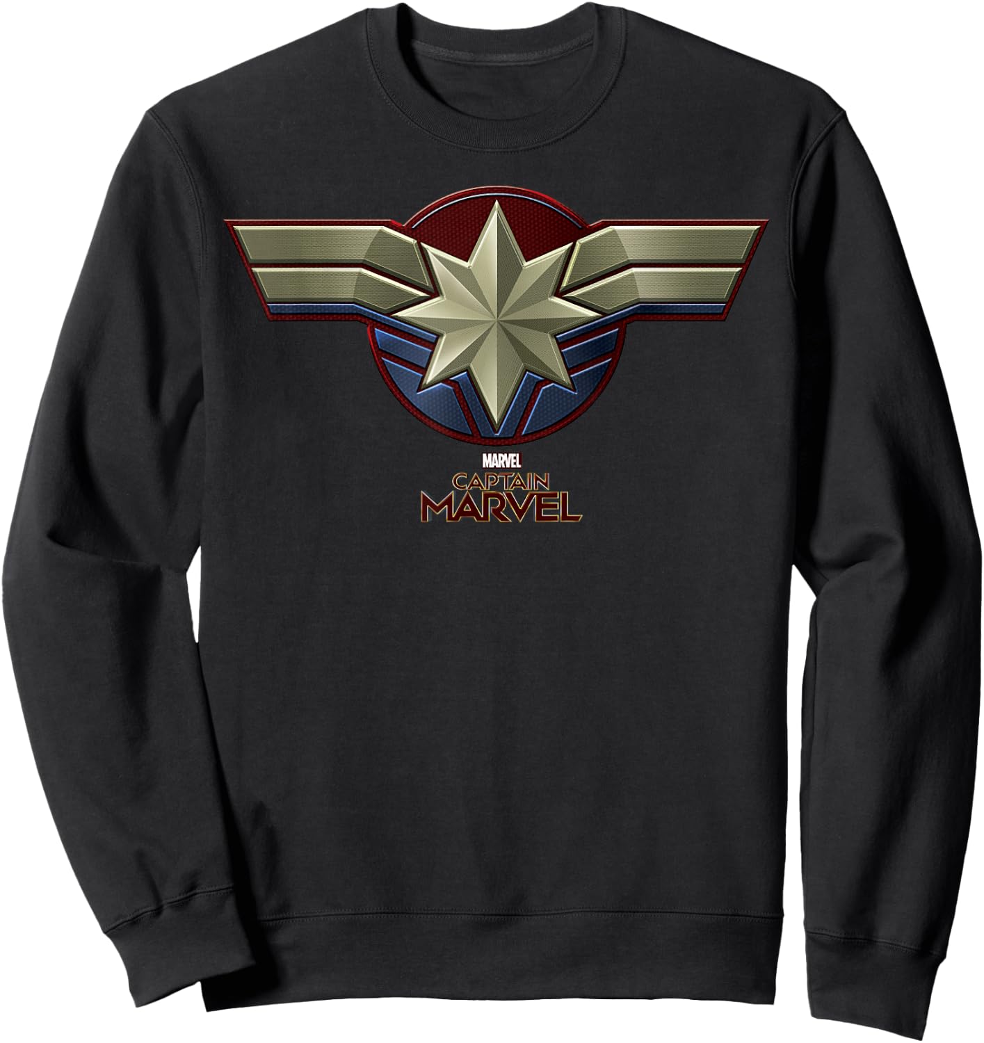 Marvel Captain Marvel Movie Chest Symbol Sweatshirt - Sweatshirt | Black