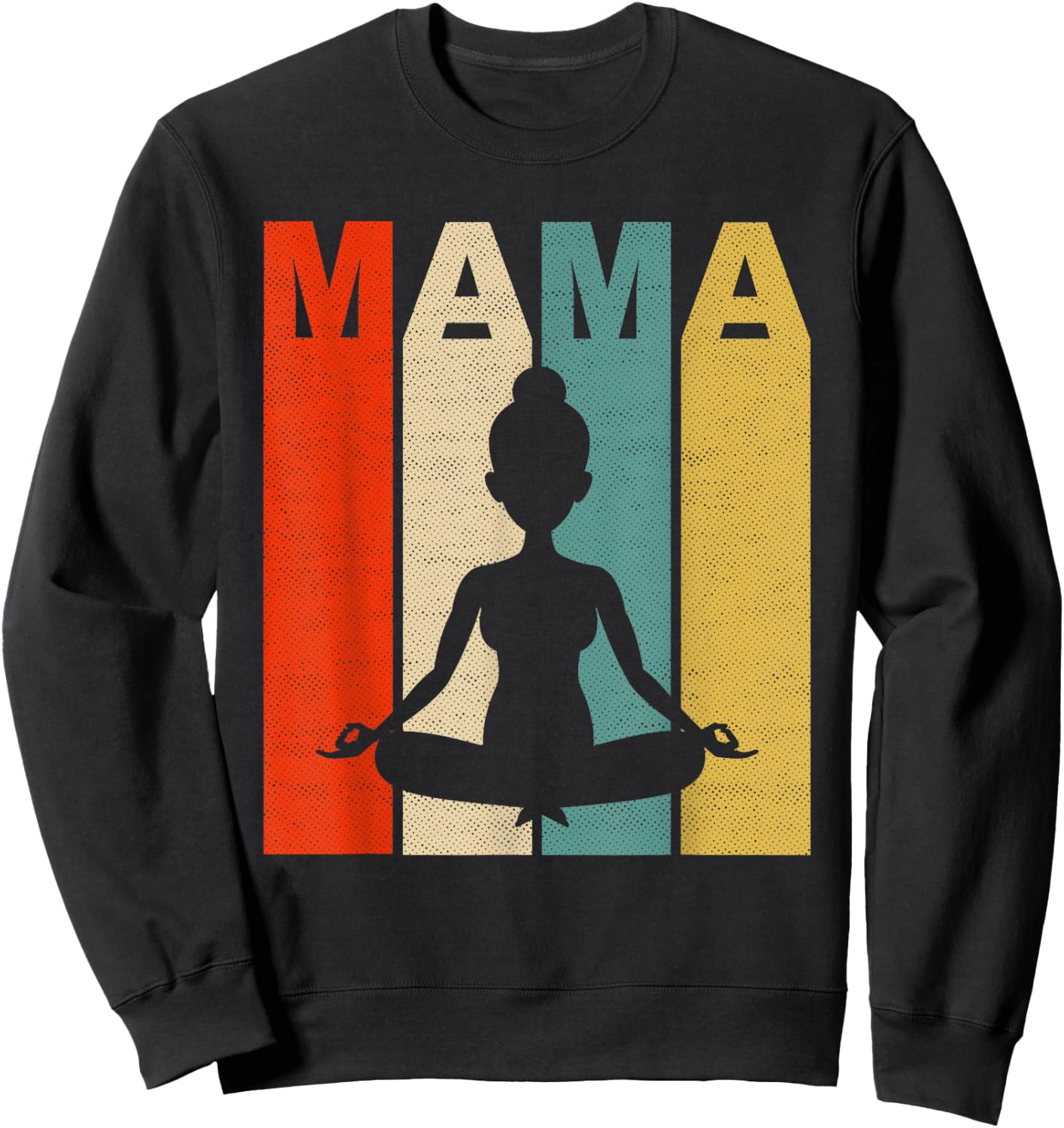 Mom Vintage Gift Yoga Mama Sweatshirt - Sweatshirt | Black