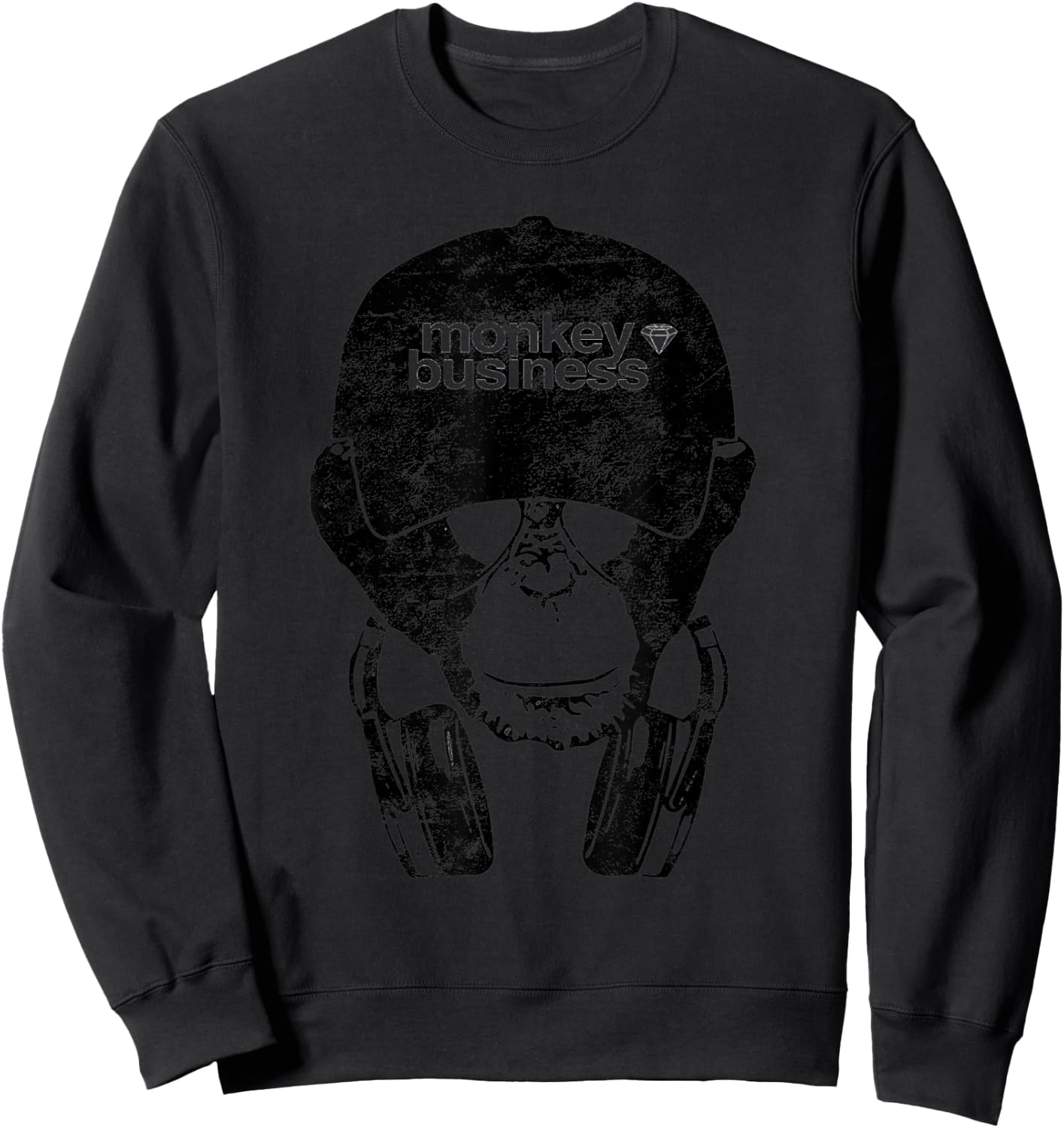 Monkey Business - Cool monkey with glasses shirt Sweatshirt - Sweatshirt | Black