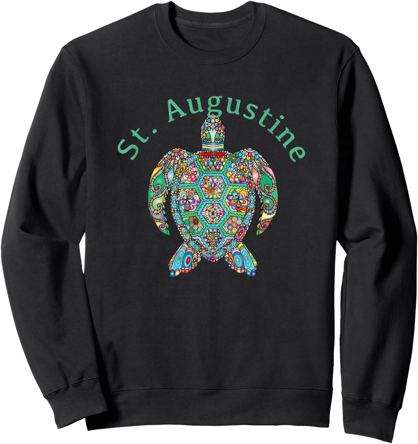 St. Augustine Tribal Turtle Gift Sweatshirt - Sweatshirt | Black