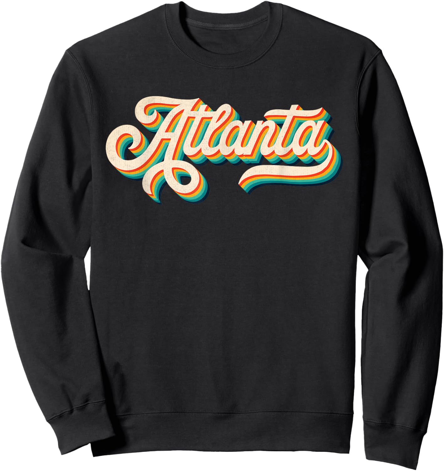 70s Vintage Retro Atlanta Georgia Throwback USA Souvenir Sweatshirt - Sweatshirt | Black