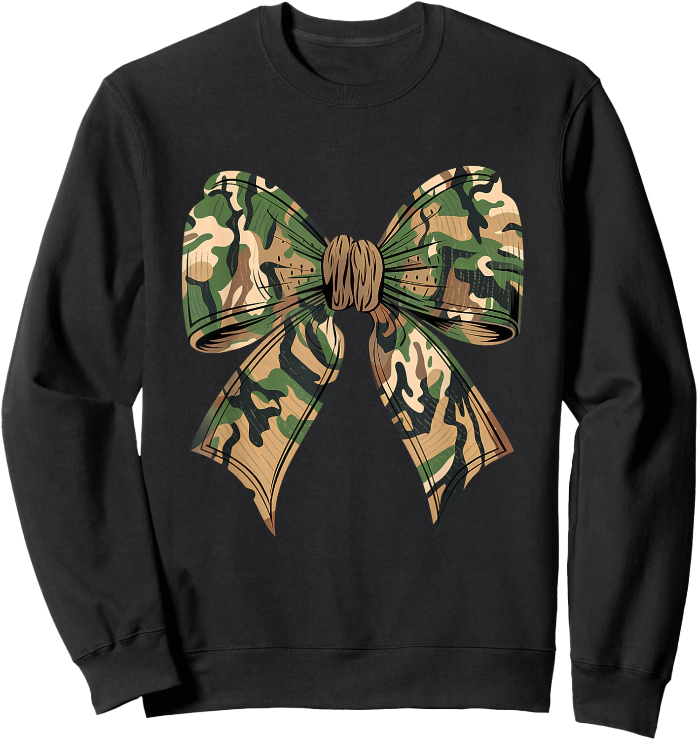Camo Coquette Bow Hunting Camouflage Old Hunter Girls Sweatshirt - Sweatshirt | Black