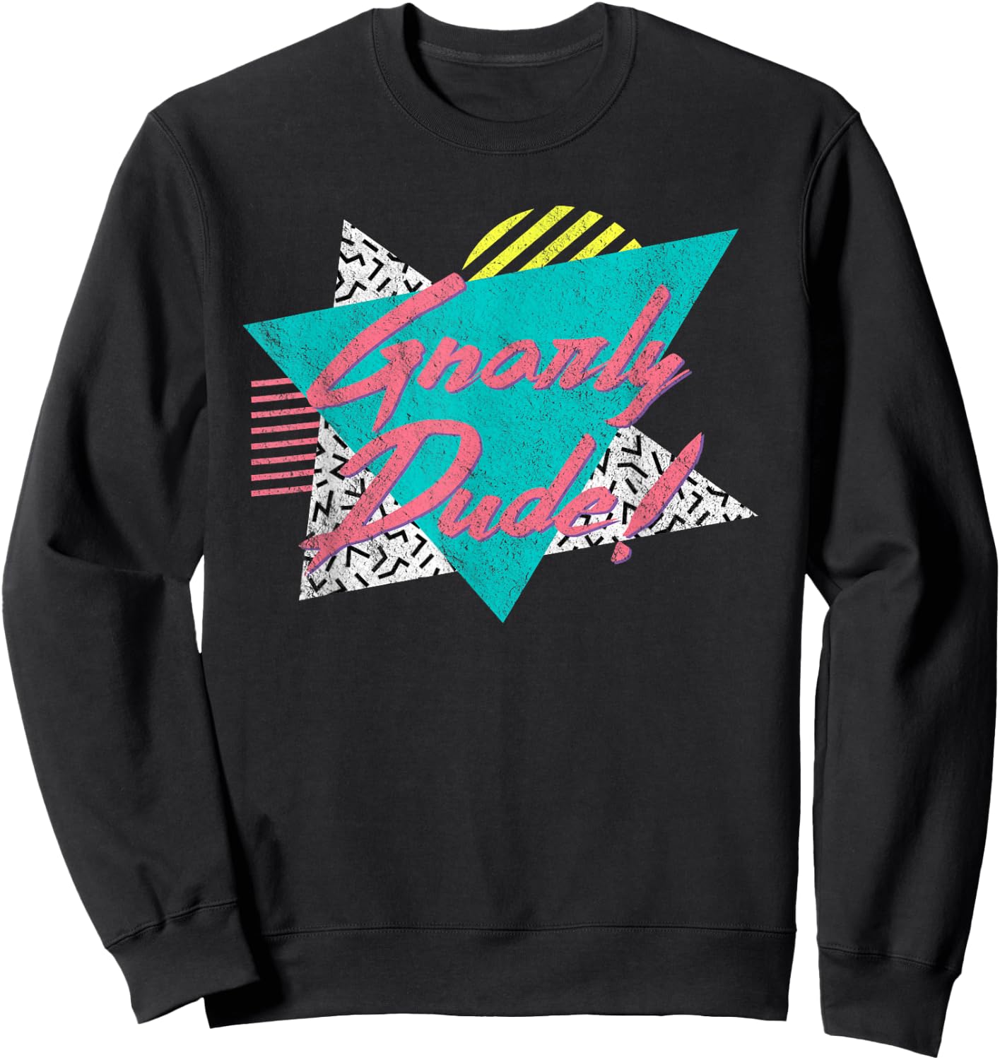 Gnarly Dude | Retro Vintage 80's 90's Surfer Surf Gift Sweatshirt - Sweatshirt | Black