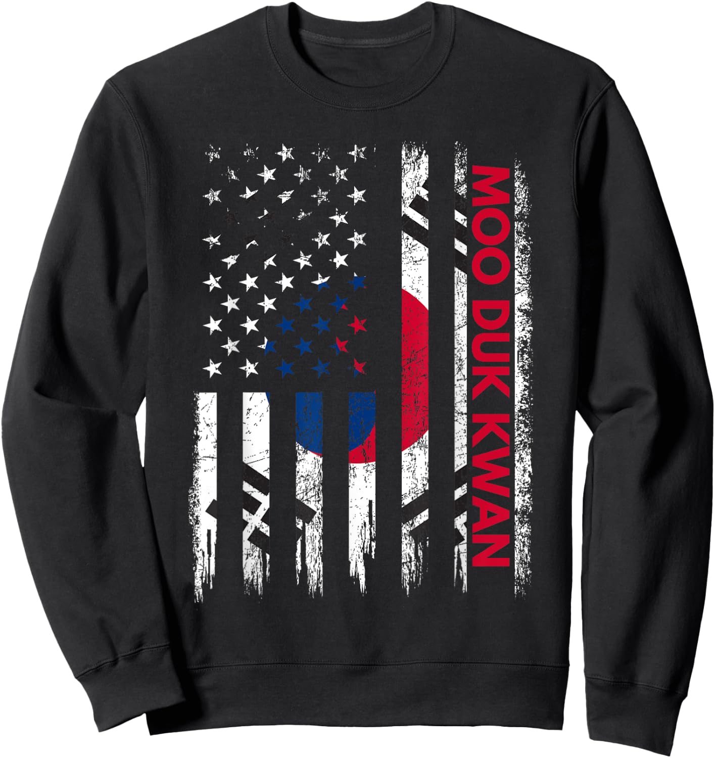 Moo Duk Kwan Karate Martial Arts Training Korean Flag Sweatshirt - Sweatshirt | Black