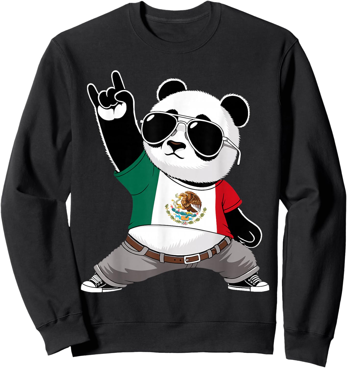 Mexican Flag Men Women Kids Mexico Sweatshirt - Sweatshirt | Black