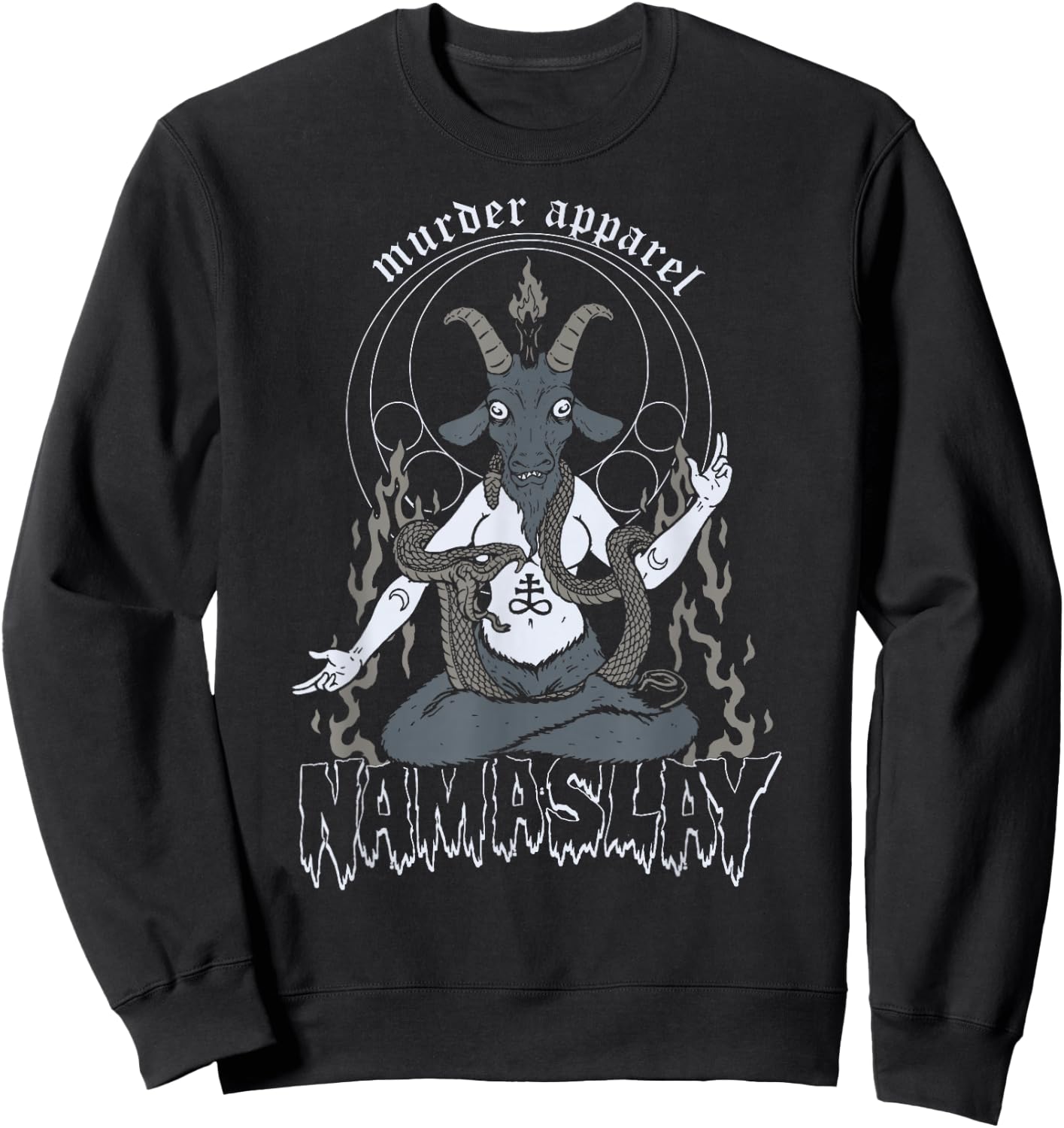 Namaslay Yoga Baphomet Metal Sweatshirt - Sweatshirt | Black