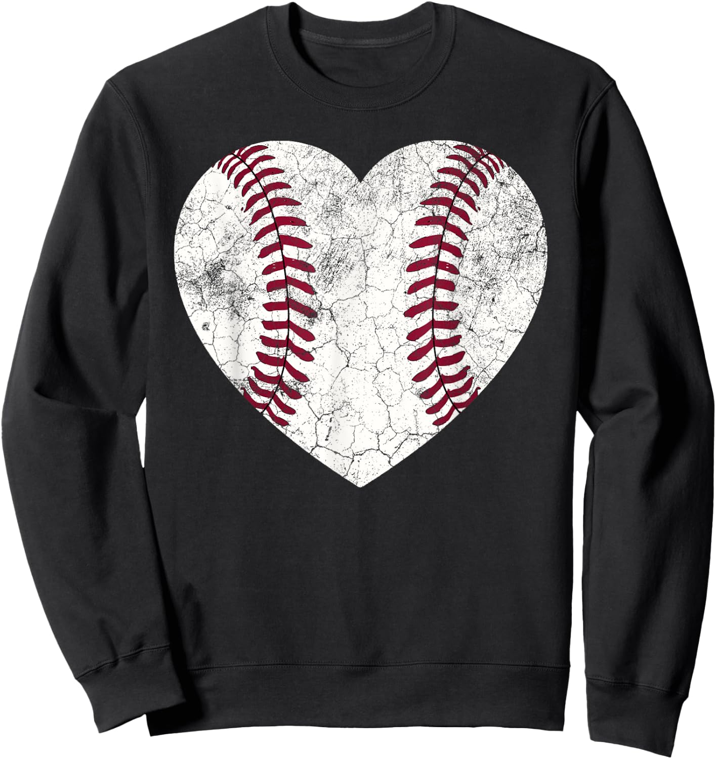 Baseball Heart Shirt Cute Mom Dad Men Women Softball Gift Sweatshirt - Sweatshirt | Black
