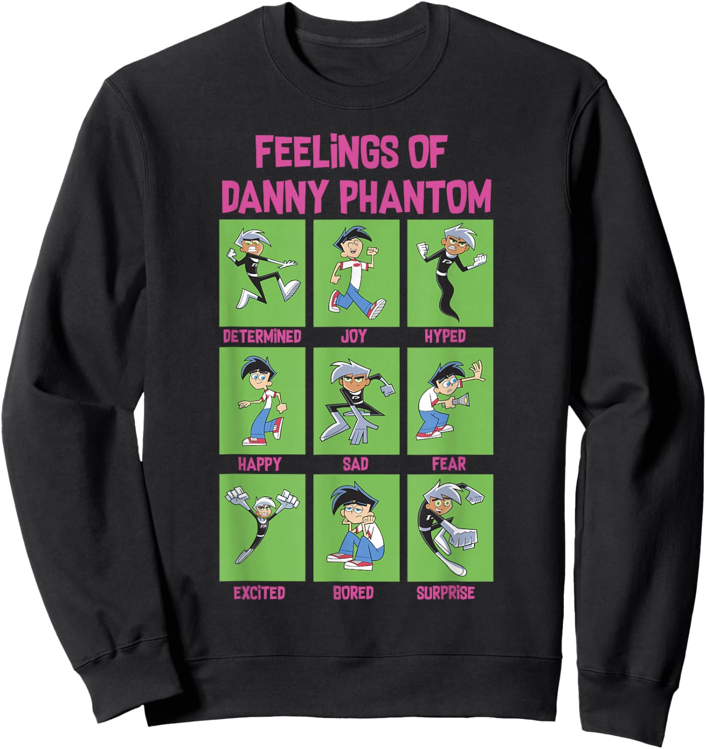 Danny Phantom The Feelings Of Danny Phantom Portrait Grid Sweatshirt - Sweatshirt | Black