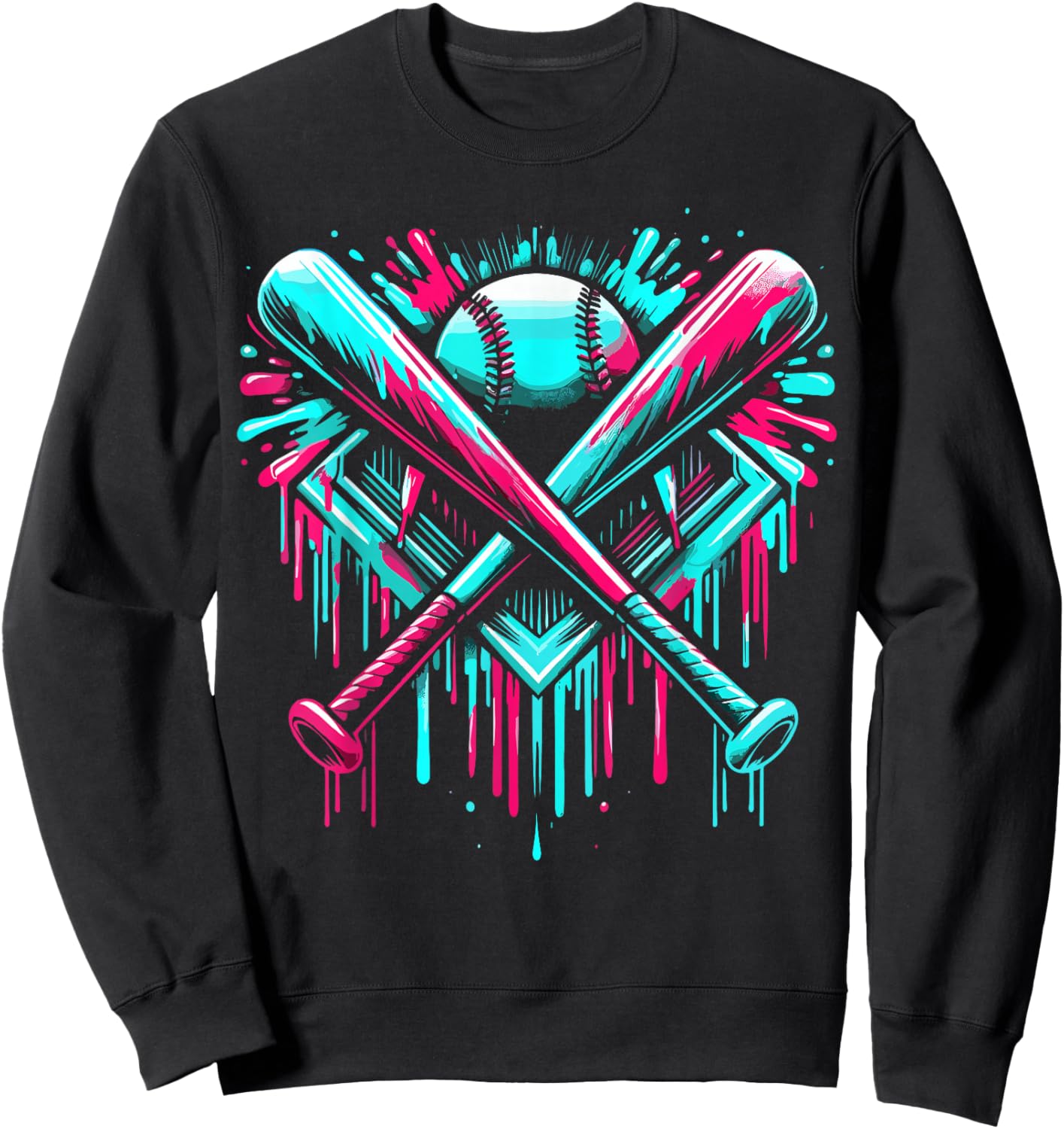 Dripping Baseball Bat Sweatshirt - Sweatshirt | Black
