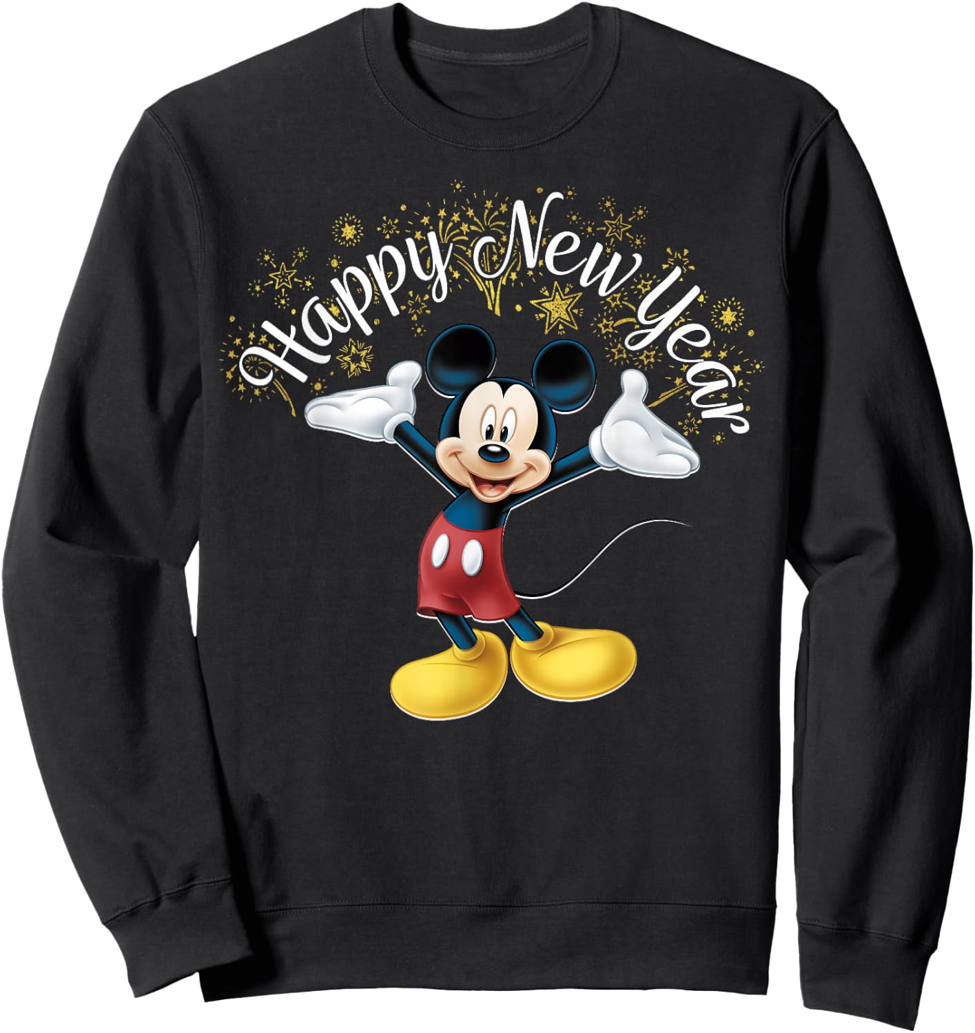 Disney New Year's Mickey Mouse Happy New Year Portrait Sweatshirt - Sweatshirt | Black
