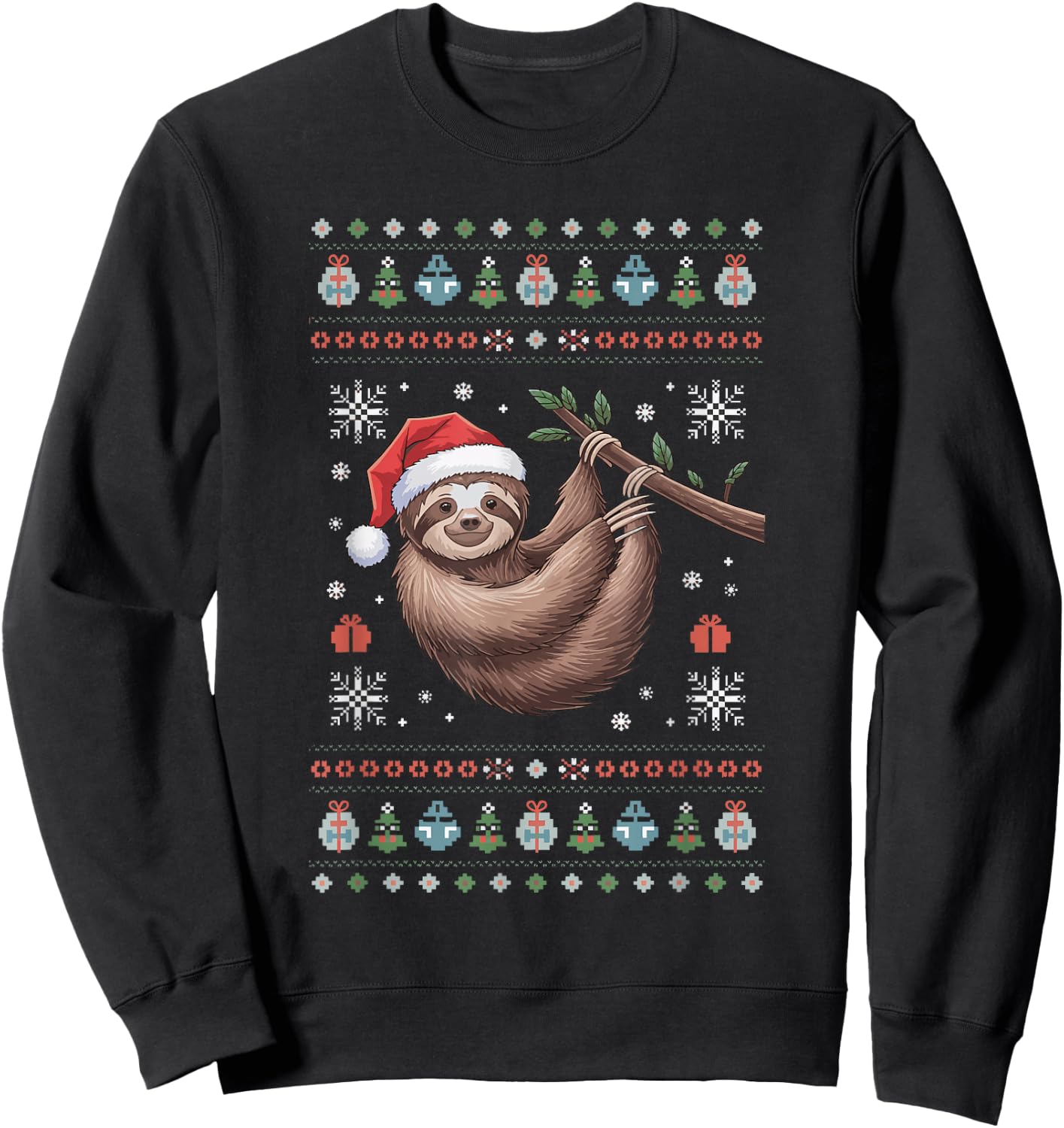 Sloth Ugly Christmas Sweatshirt - Sweatshirt | Black
