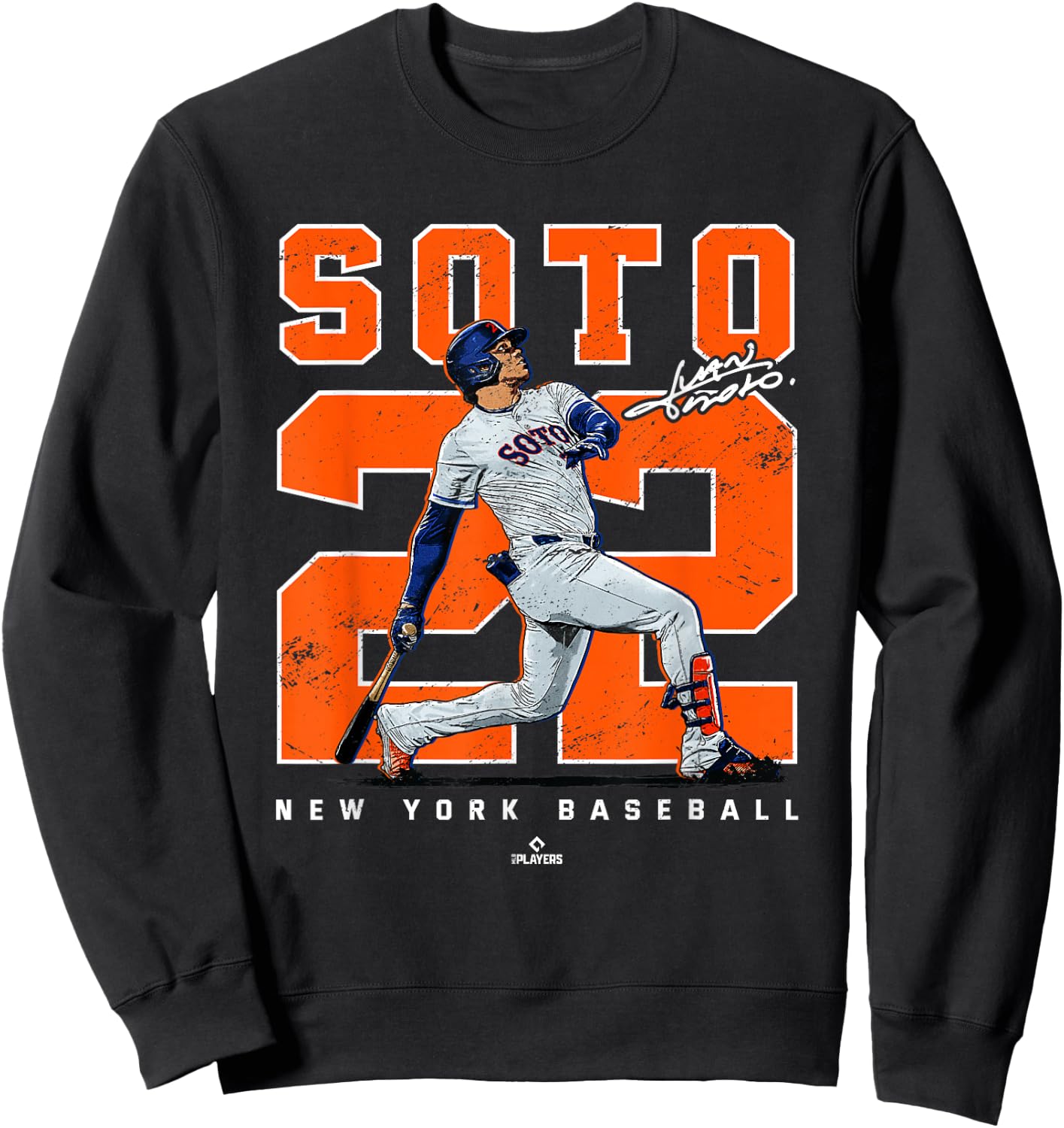 Number & Portrait Juan Soto New York Baseball MLBPA Sweatshirt - Sweatshirt | Black