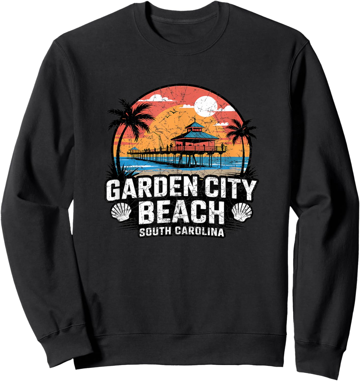 Vintage Garden City South Carolina Sweatshirt - Sweatshirt | Black