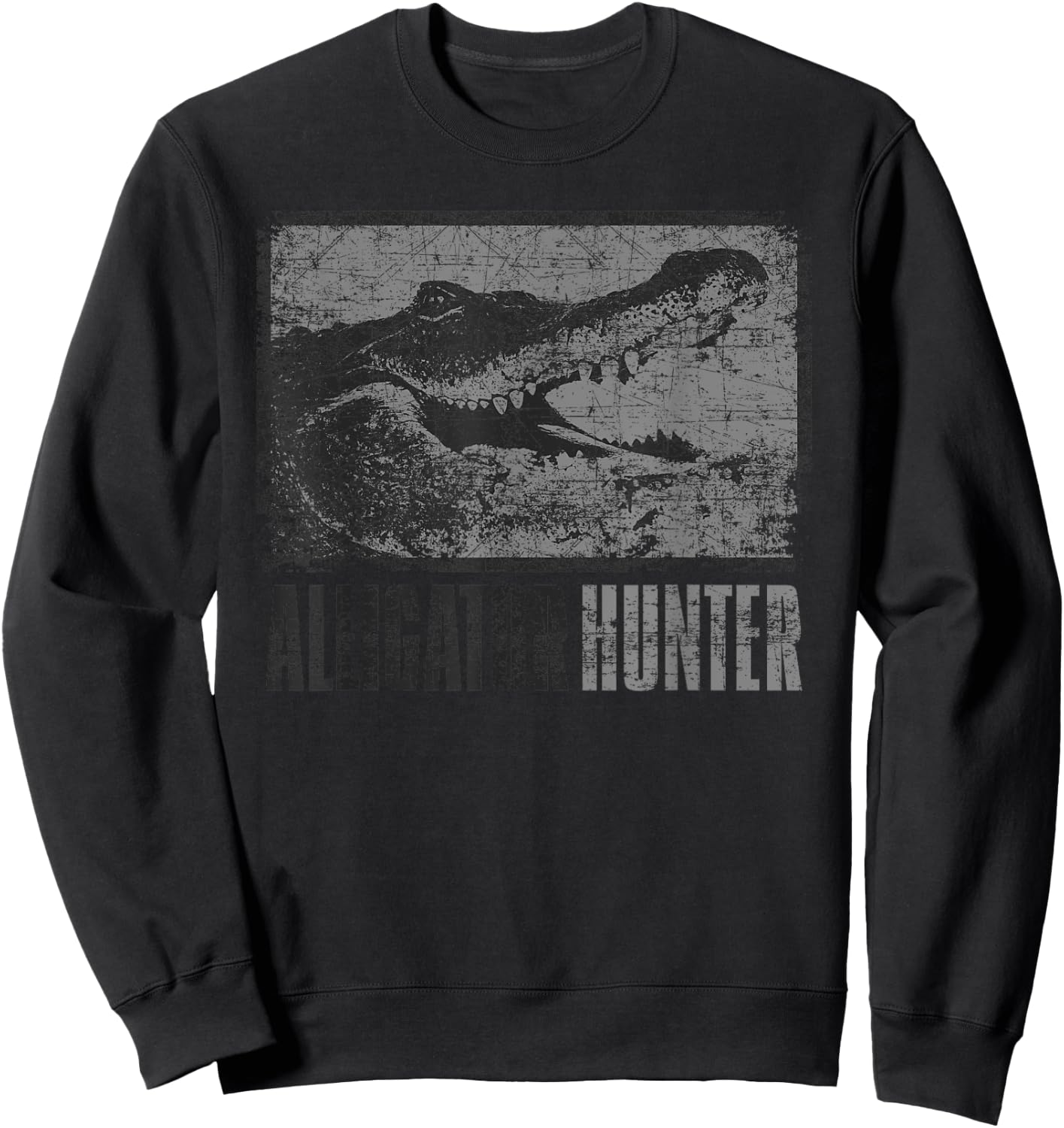 Alligator Hunter Outdoor Gator Hunting Gift Sweatshirt - Sweatshirt | Black