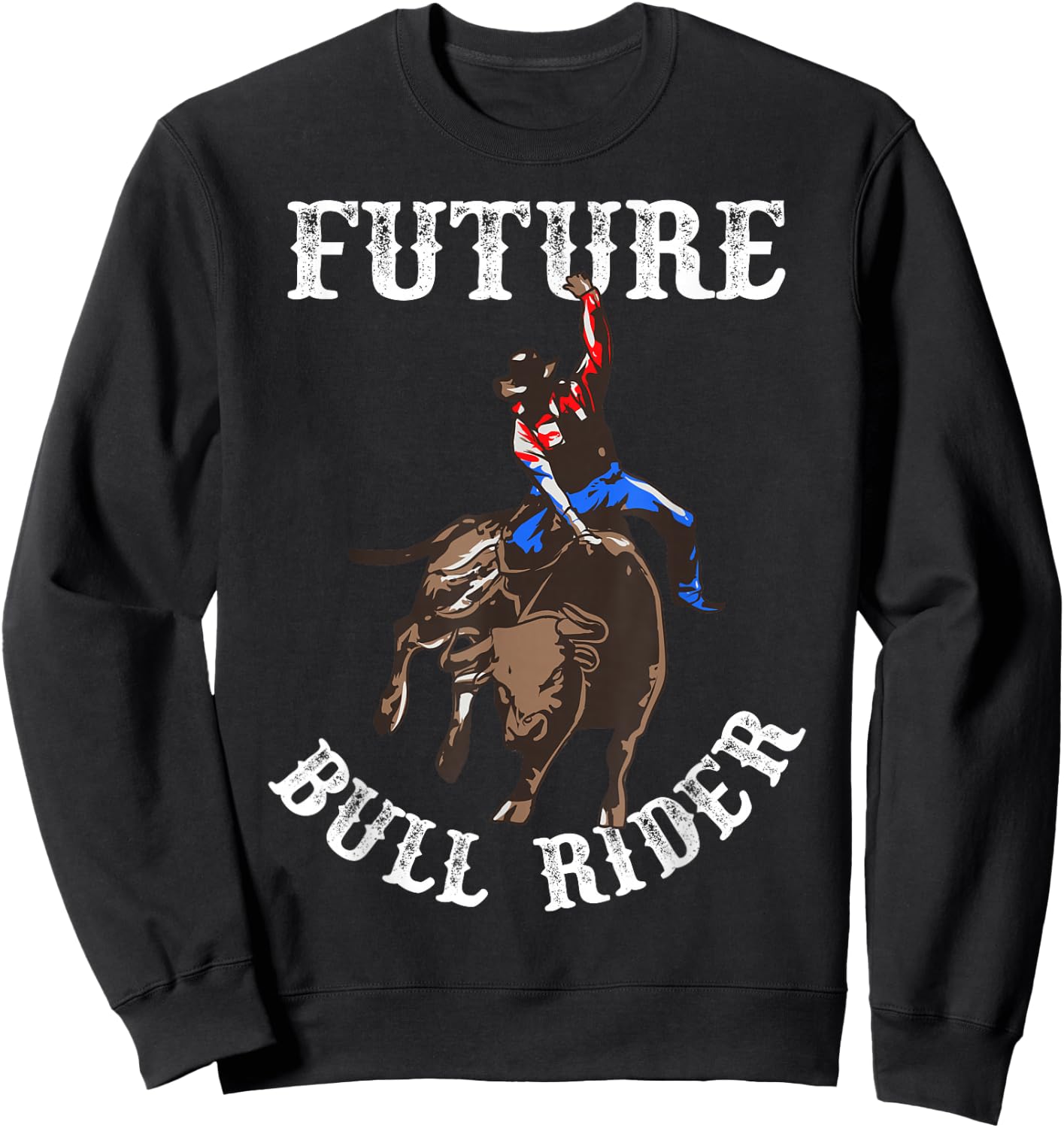 Rodeo Future Bull Rider Bull Riding Mechanical Boys Kids Small Sweatshirt - Sweatshirt | Black