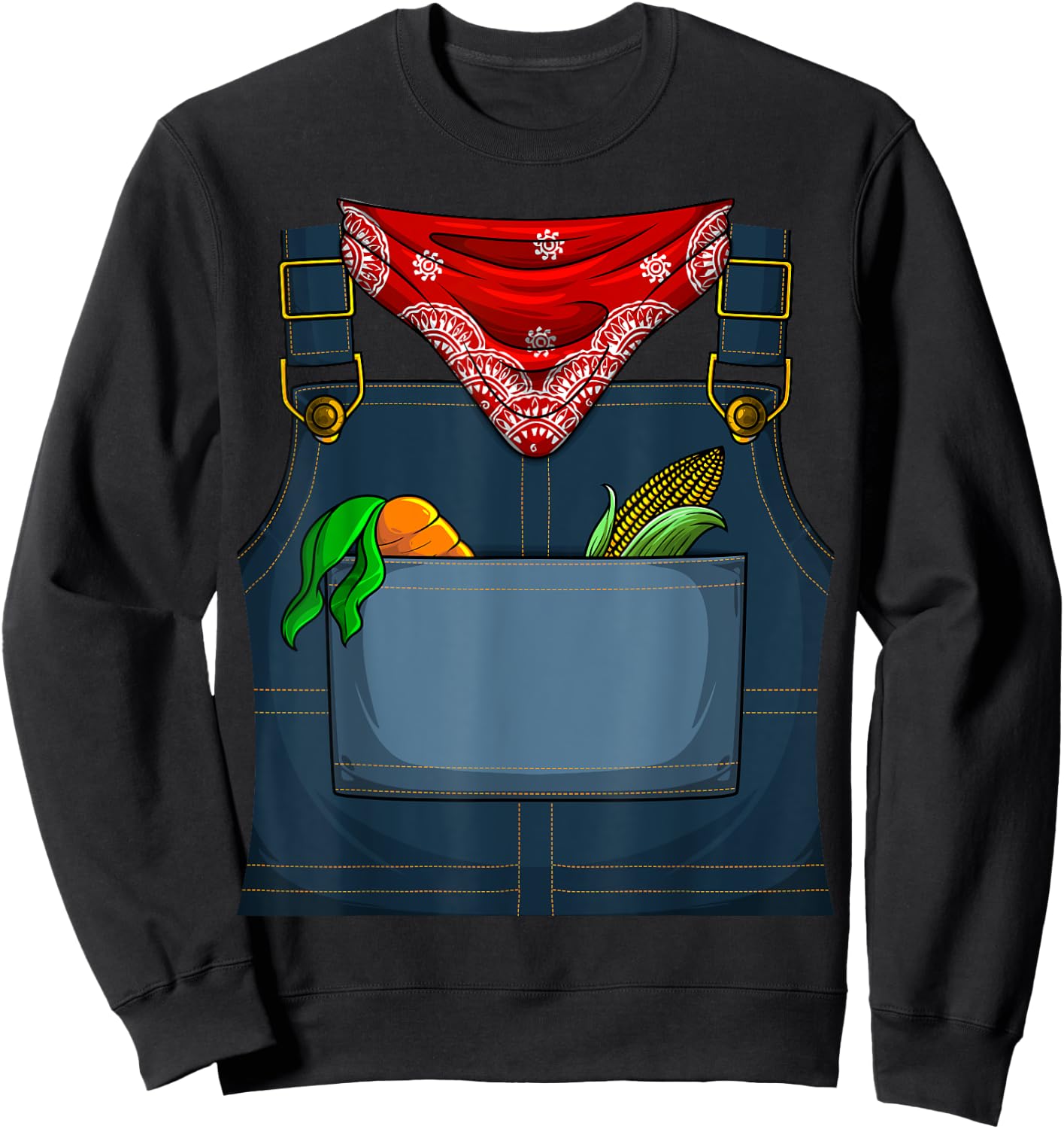 Cute Farmer Costume Halloween | Funny Simple Farming Gift Sweatshirt - Sweatshirt | Black
