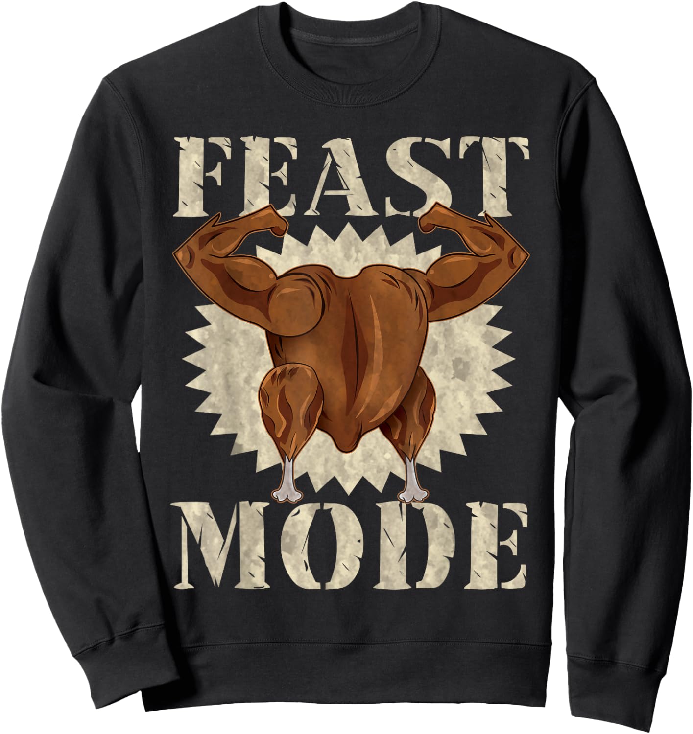 Family Dinner Designs By MCG.Co Thanksgiving Humor Gym Weight Lifting Black Adults Classic Fit Modern Casual Thanksgiving Christmas Letter Print Sweatshirt - Sweatshirt | Black