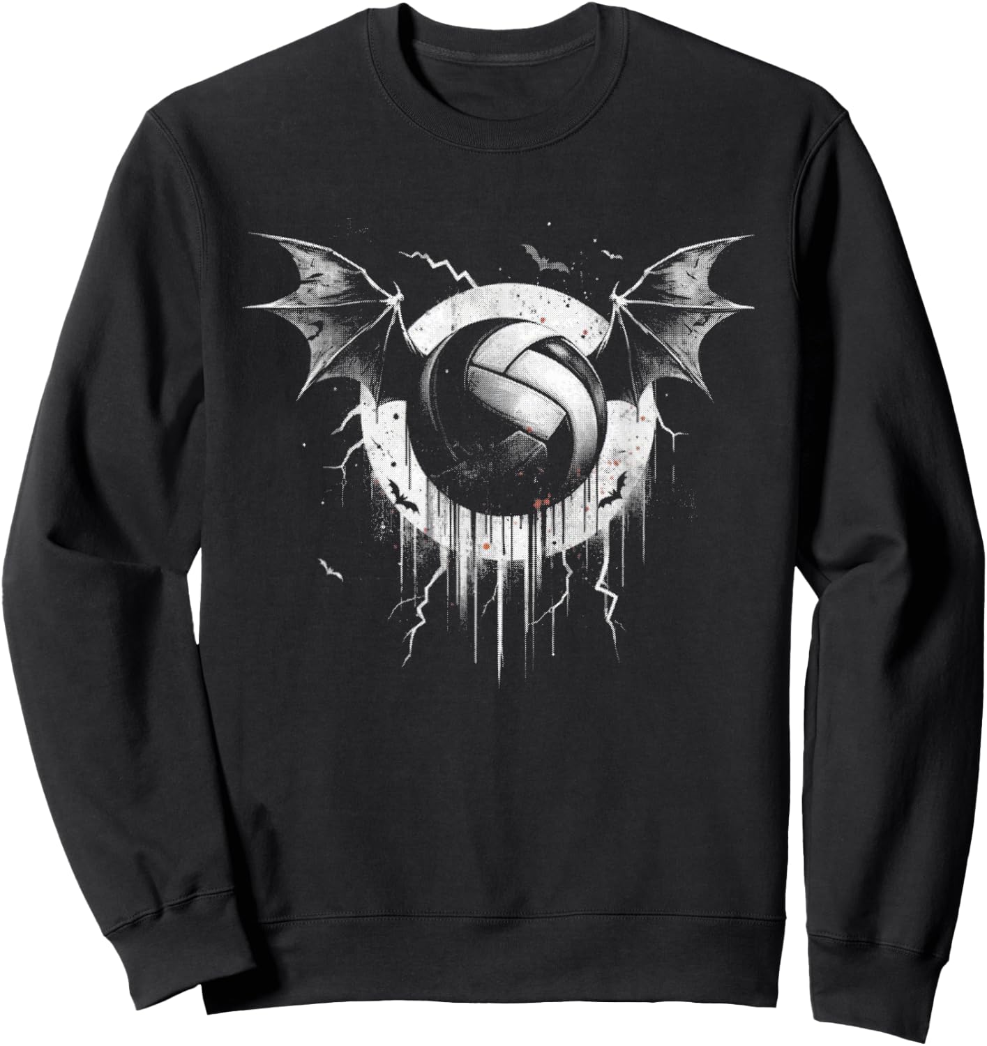 Volleyball Bat - Funny Creepy Volleyball Bat Halloween Lover Sweatshirt - Sweatshirt | Black