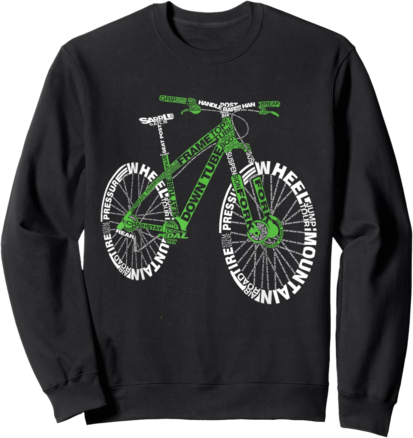 Bicycle Amazing Anatomy Mountain Bike Sweatshirt - Sweatshirt | Black