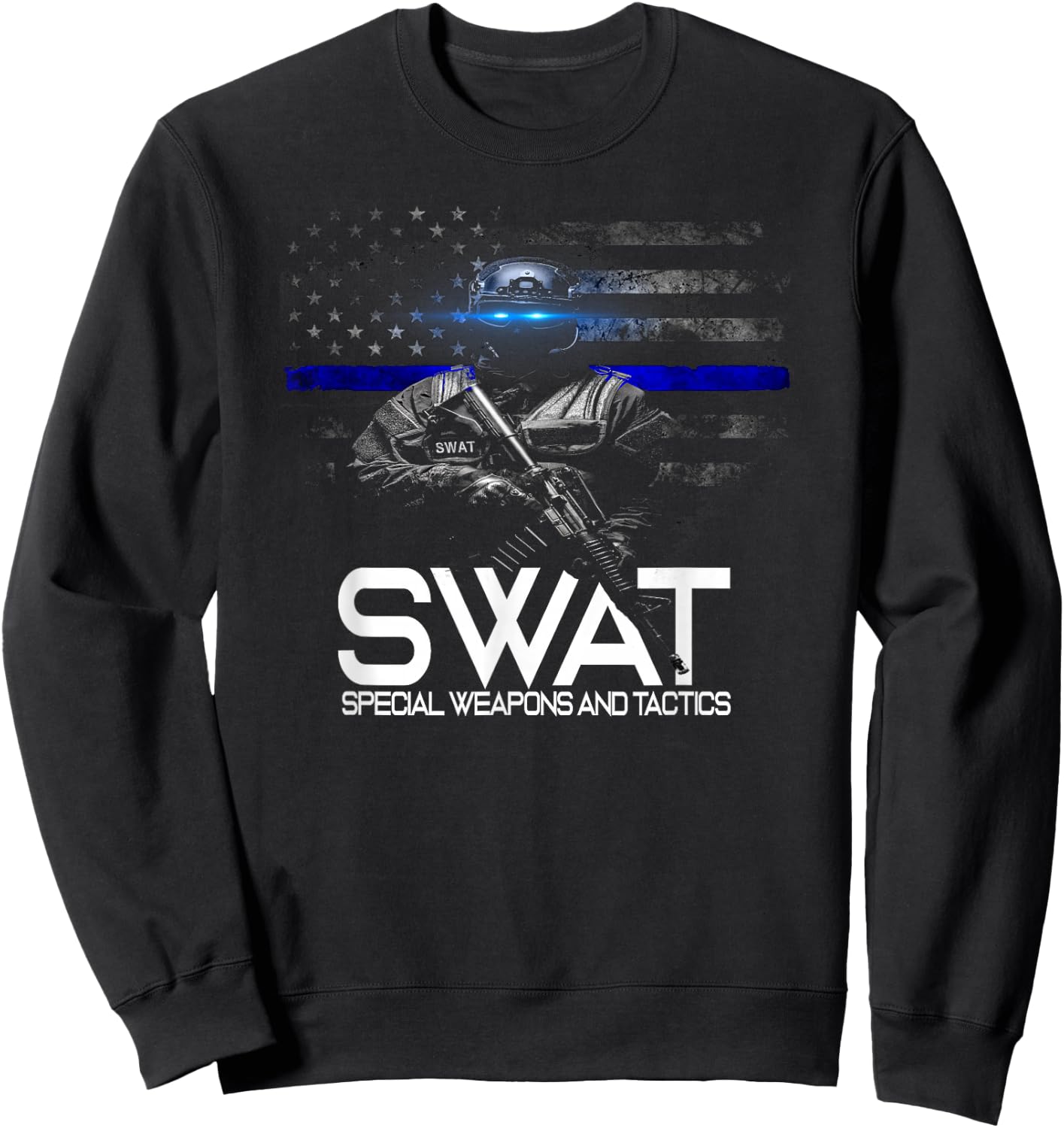 SWAT Special Weapons and Tactics Team Shirt, Police Officer Sweatshirt - Sweatshirt | Black