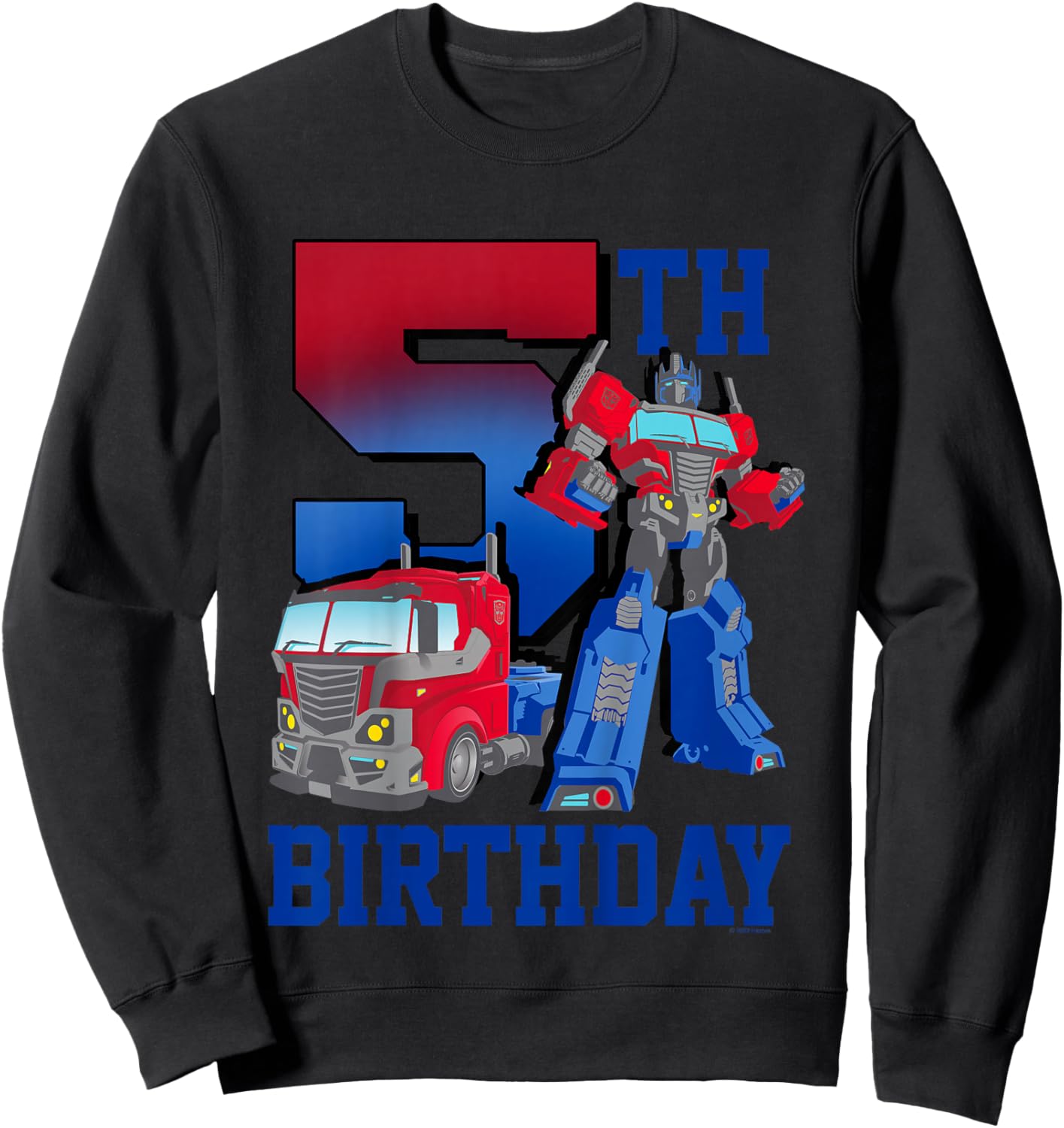 Transformers Optimus Prime 5th Birthday Gradient Fill Poster Sweatshirt - Sweatshirt | Black