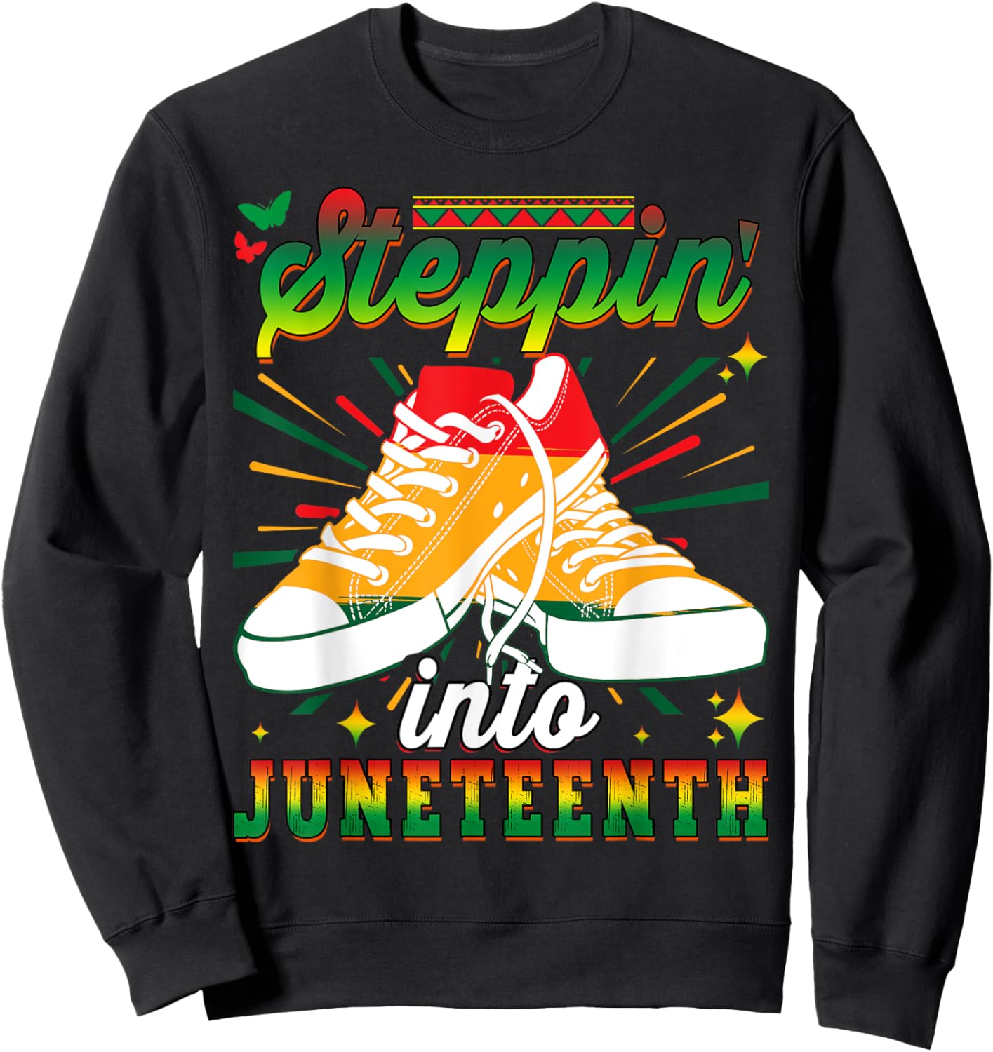 Stepping Into Juneteenth Pride African American Afro Woman Sweatshirt - Sweatshirt | Black