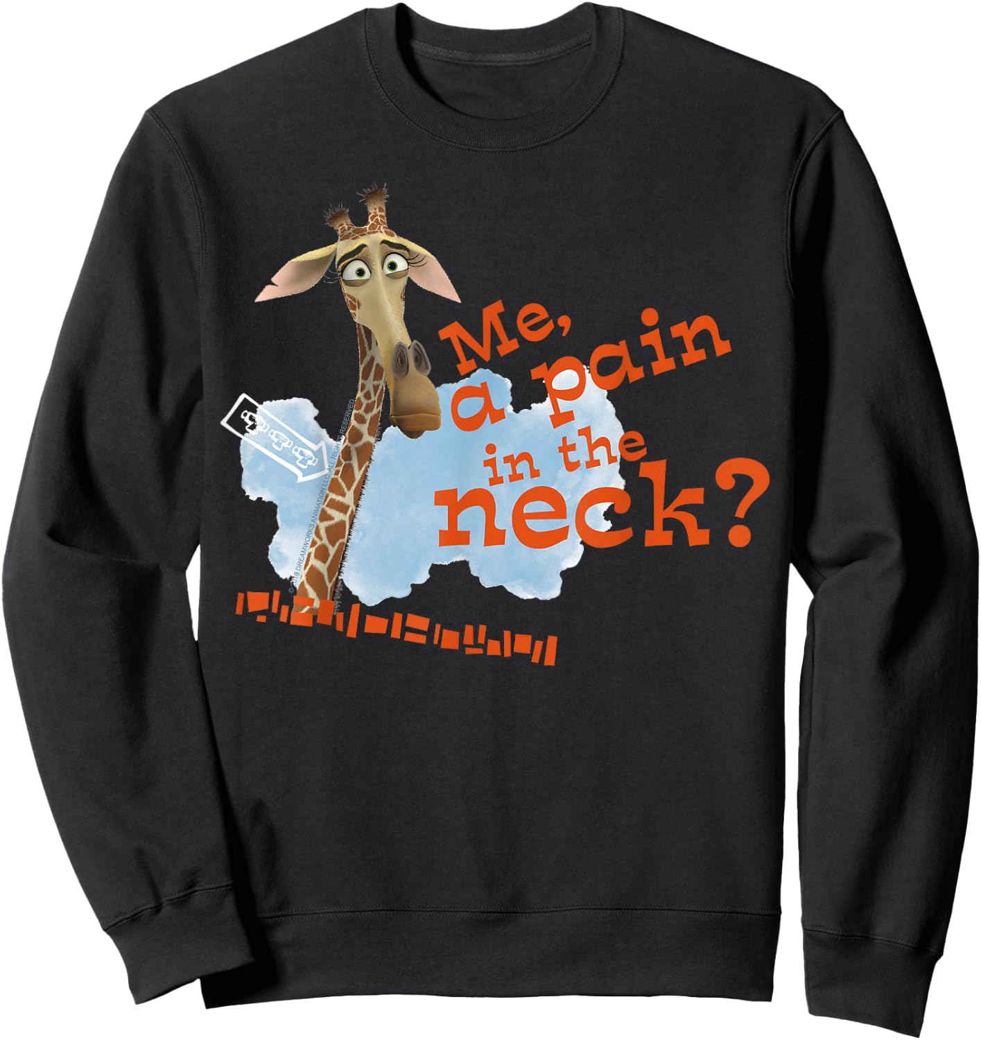 Madagascar Melman Pain In The Neck Text Poster Sweatshirt - Sweatshirt | Black