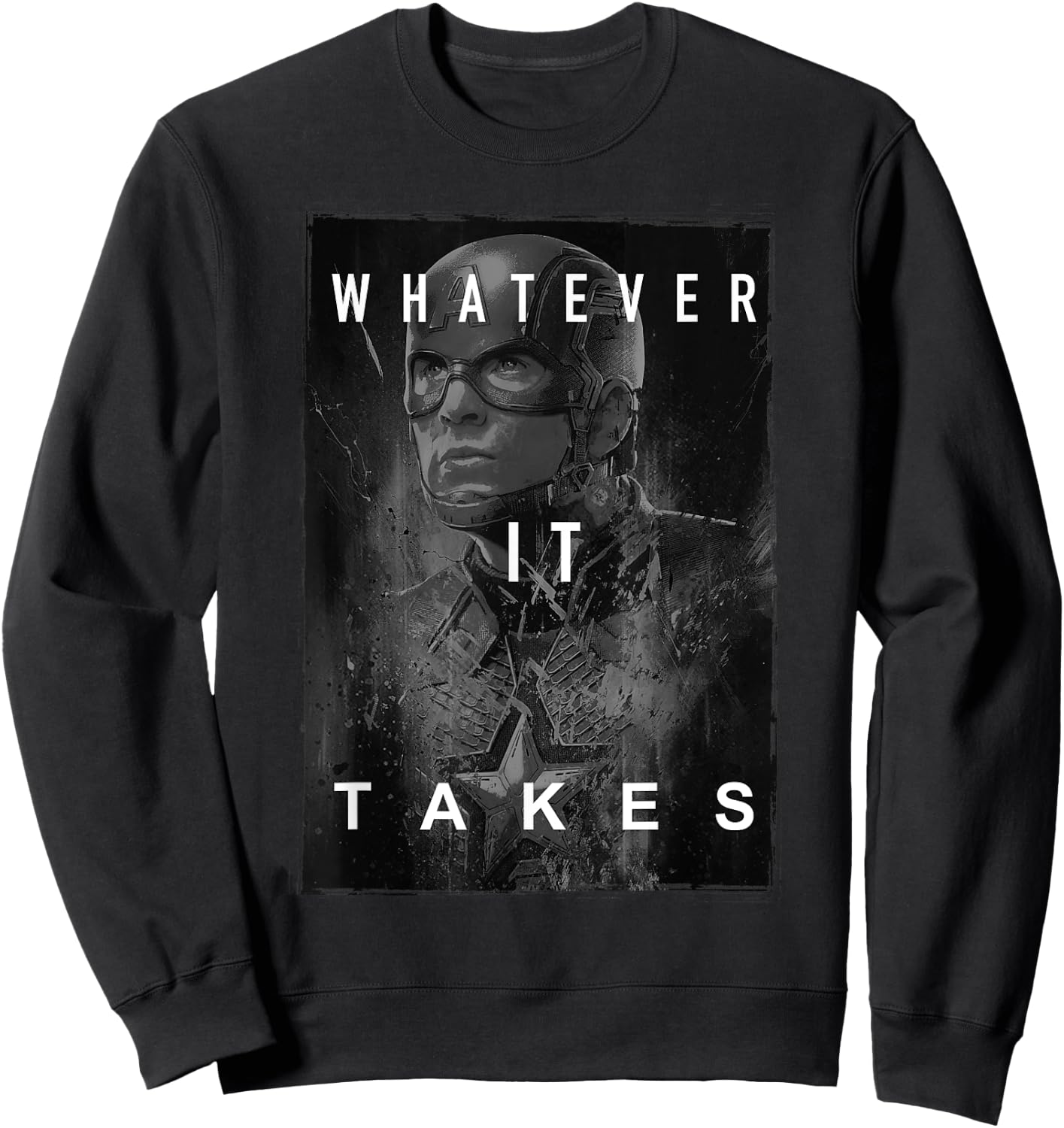 Avengers Endgame Captain America What Ever It Takes Poster Sweatshirt - Sweatshirt | Black
