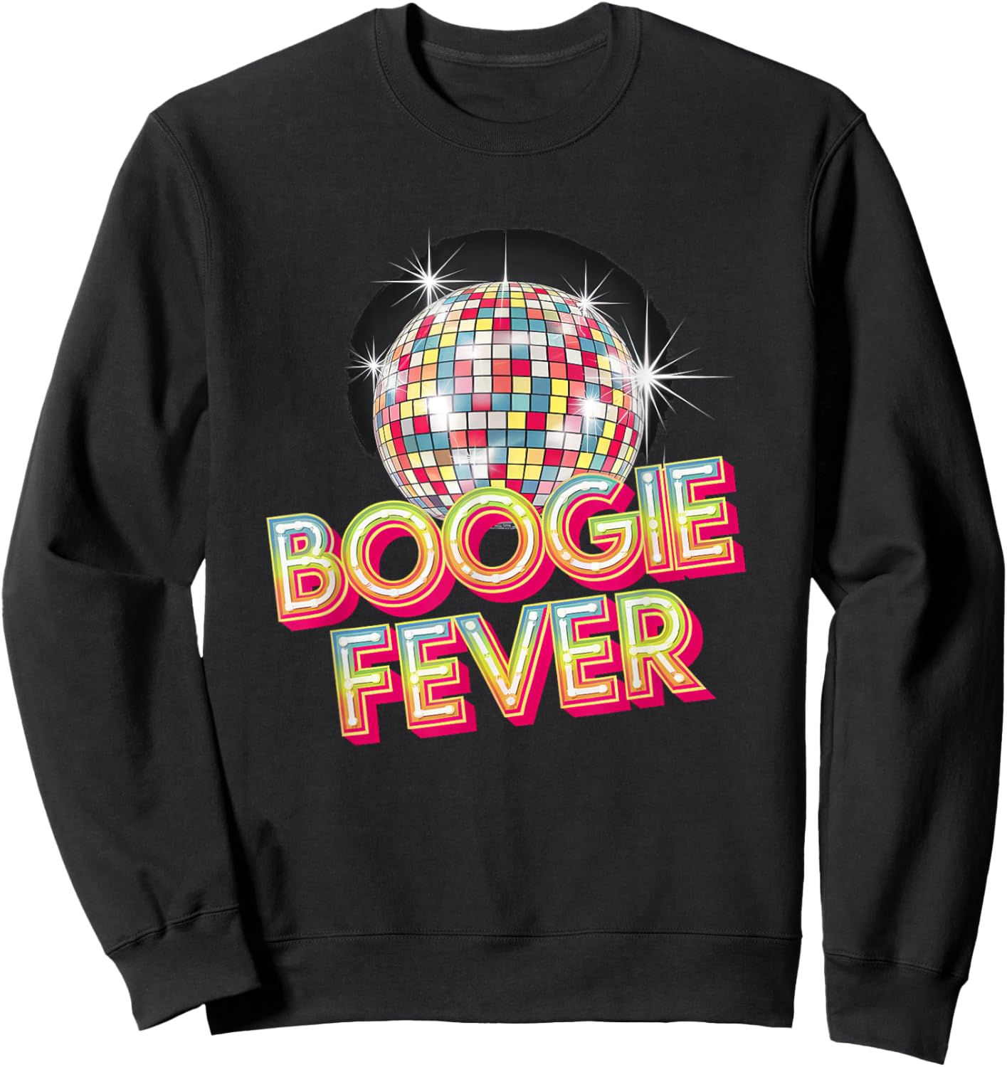 Disco Ball Vintage Retro boogie fever discoball cool party Sweatshirt - Sweatshirt | Black
