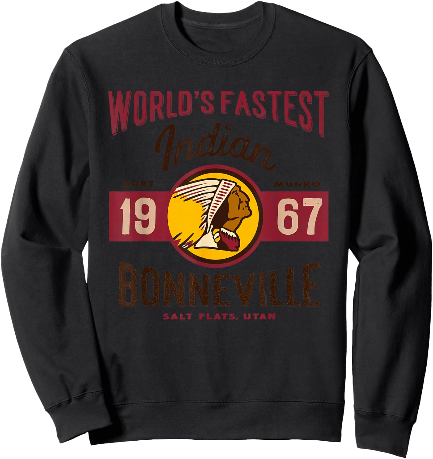 Vintage Motorcycle Utah Salt Flats Bonneville Race T Shirt Sweatshirt - Sweatshirt | Black