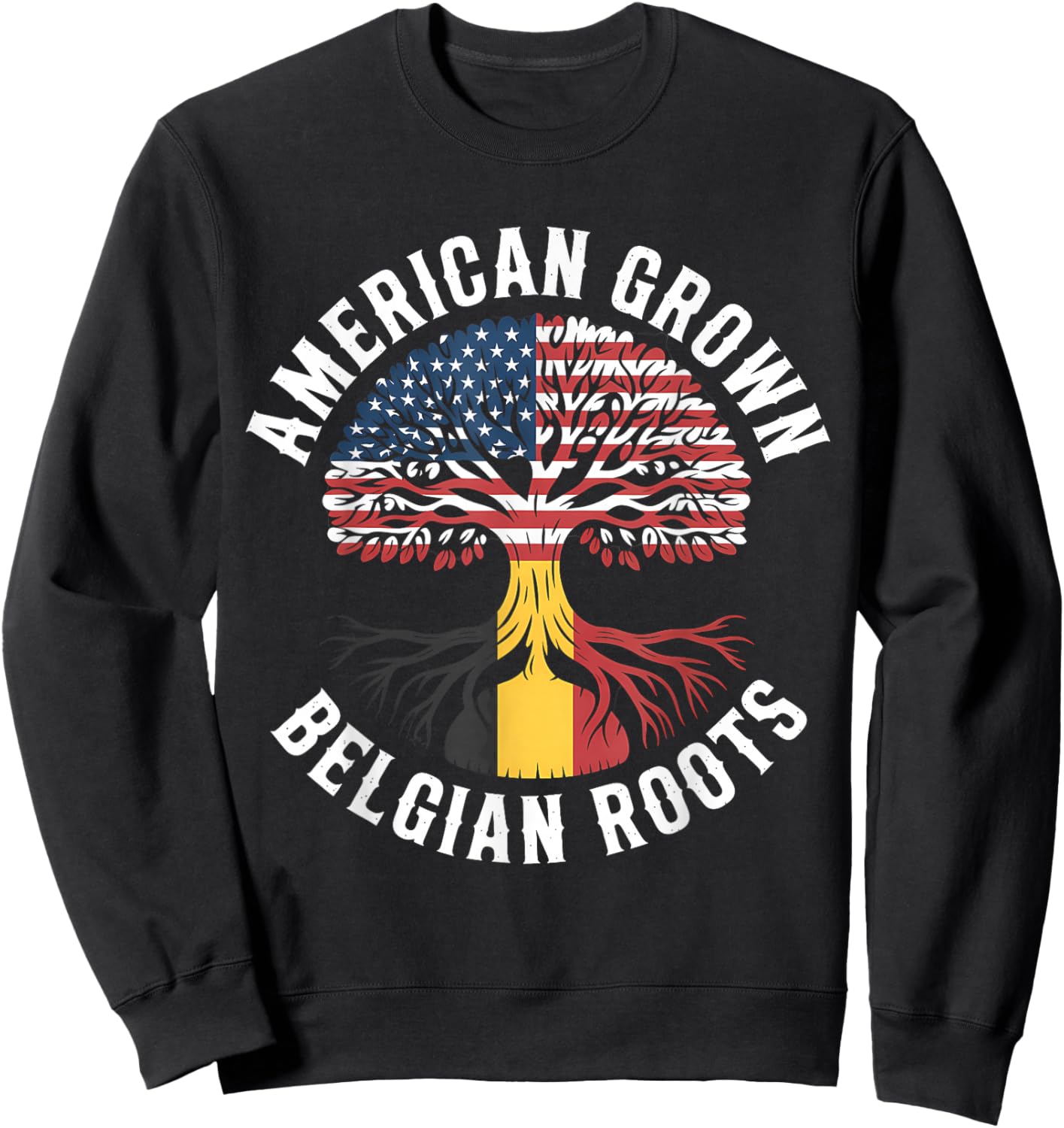 Belgium Roots Belgian Flag Belgie Sweatshirt - Sweatshirt | Black