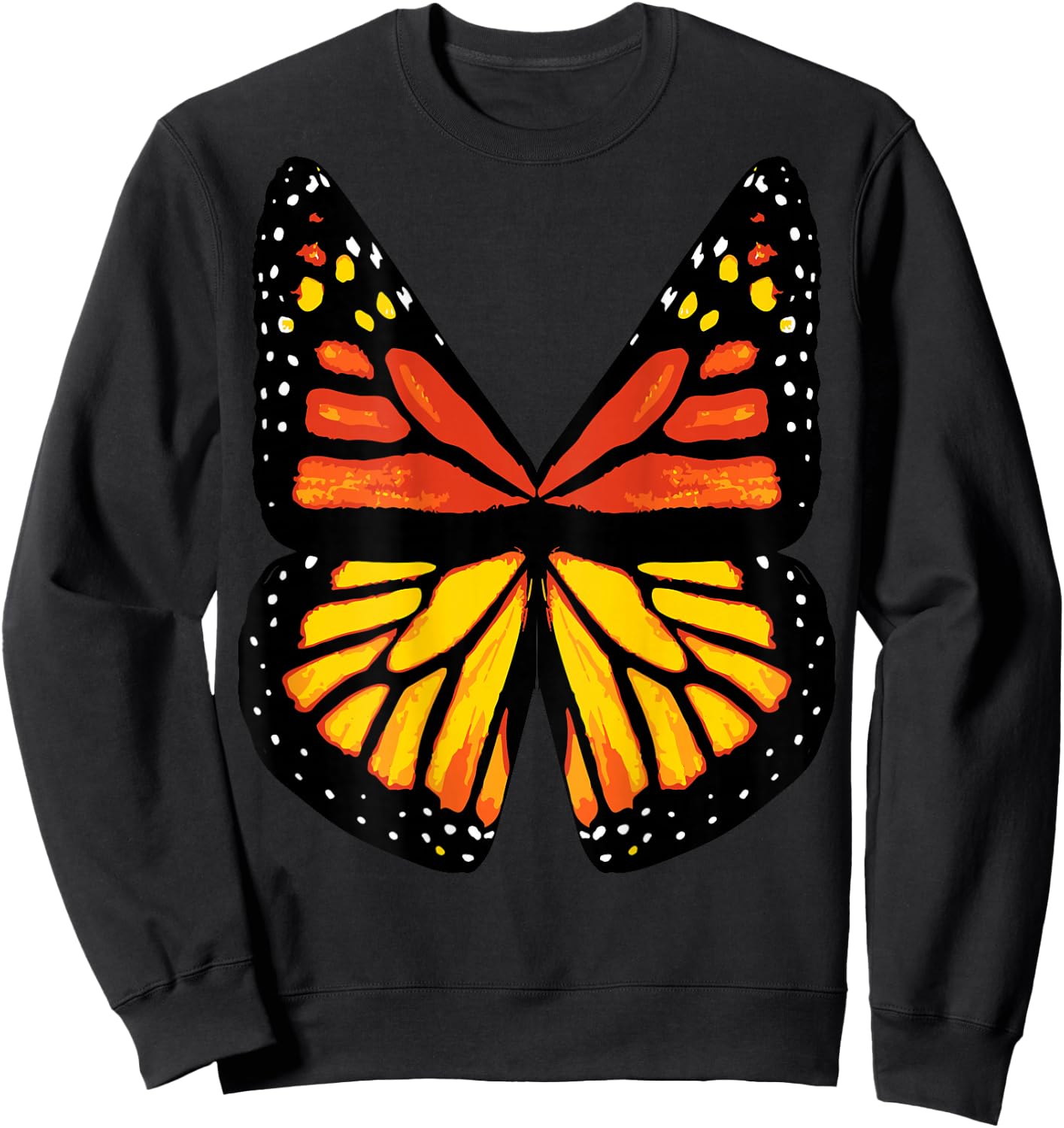 (Back Print) Monarch Butterfly Wings Shirt Women's Costume Sweatshirt - Sweatshirt | Black