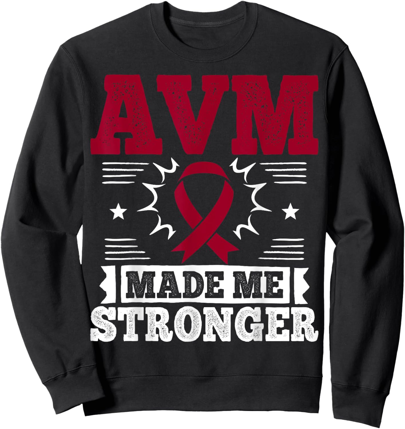 Arteriovenous Malformation Burgundy Ribbon Sweatshirt - Sweatshirt | Black