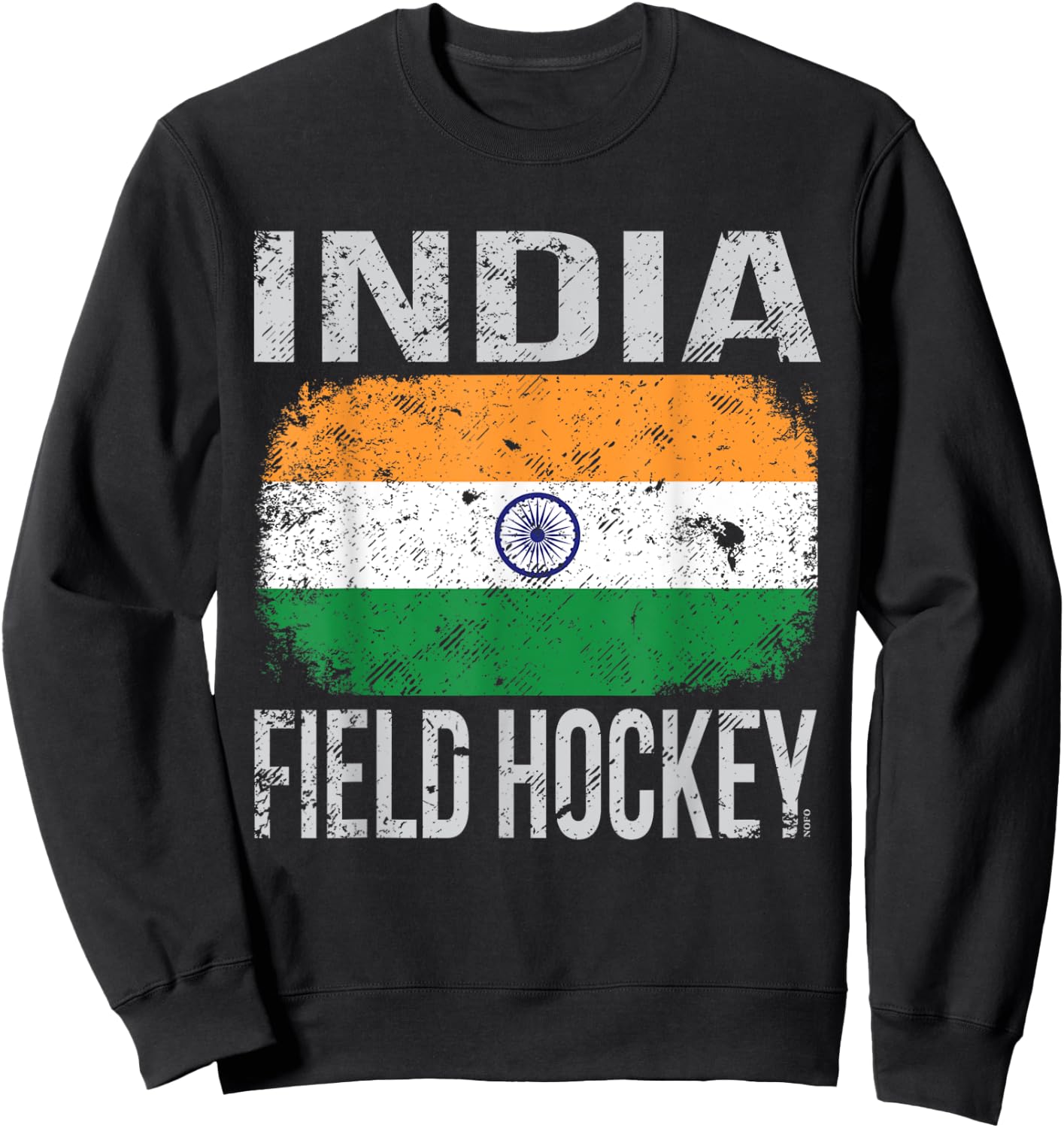 India Field Hockey, Indian Flag Sweatshirt - Sweatshirt | Black