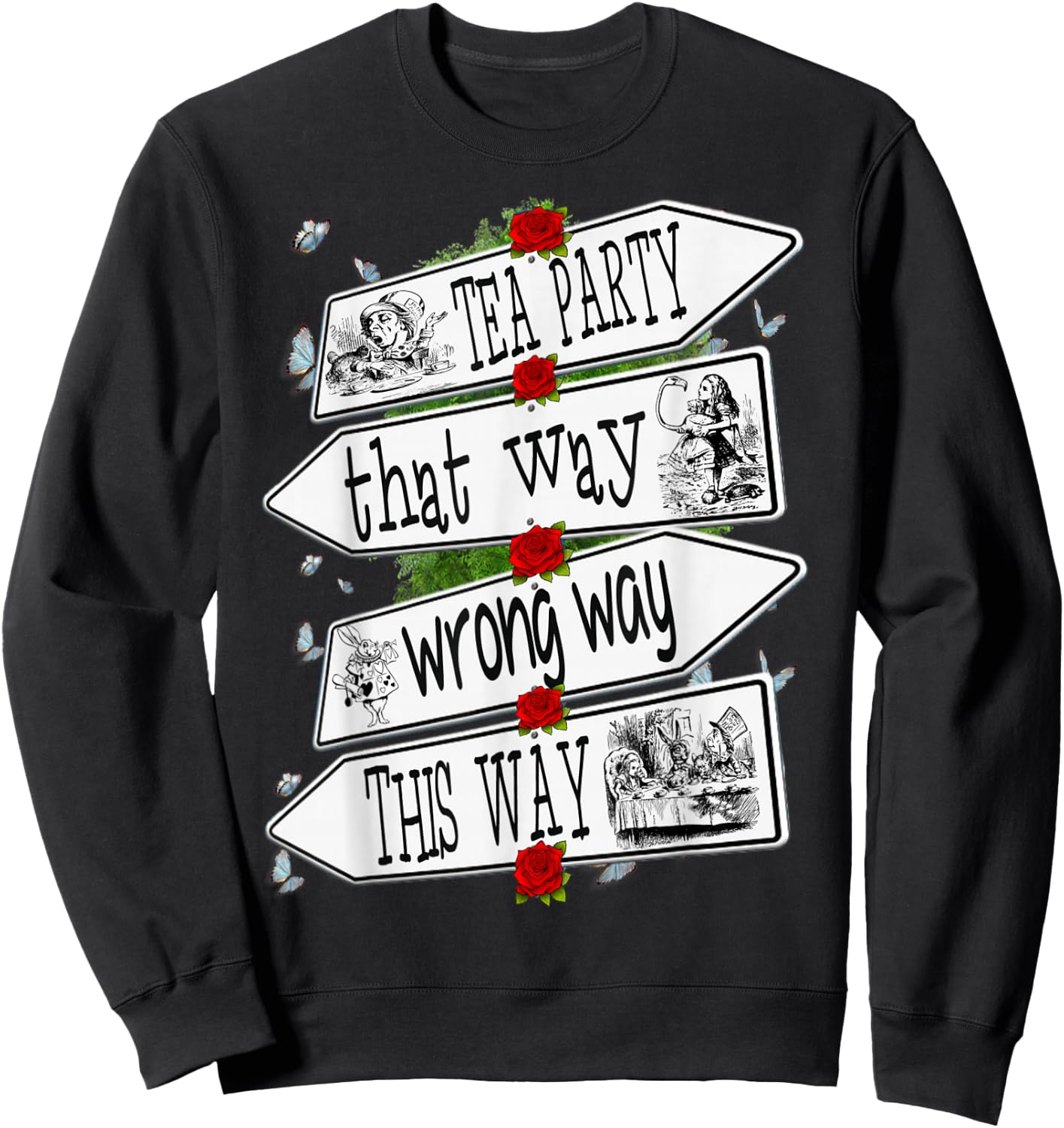 Alice in Wonderland-Men Women Kids T Shirt Sweatshirt - Sweatshirt | Black