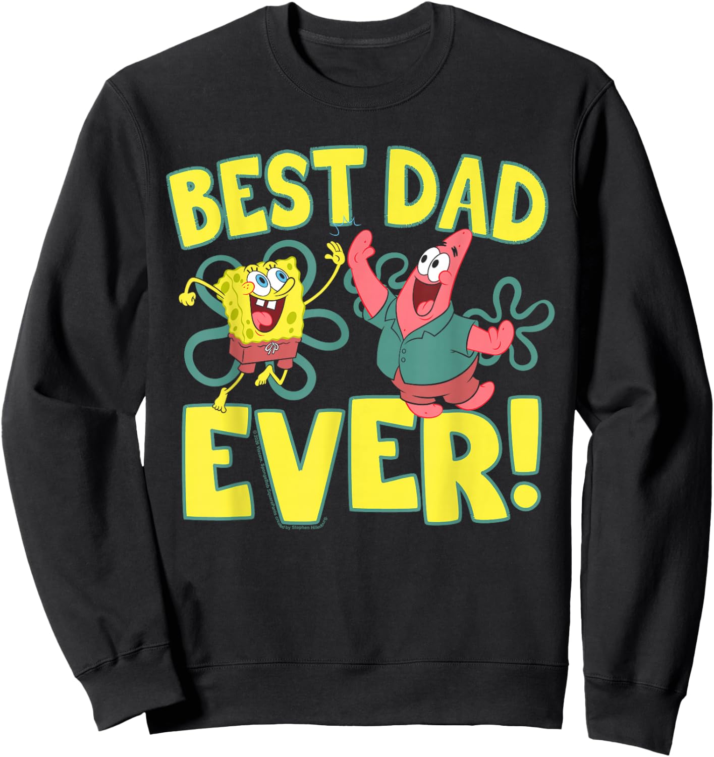 Spongebob Squarepants Father's Day Best Dad Ever Sweatshirt - Sweatshirt | Black