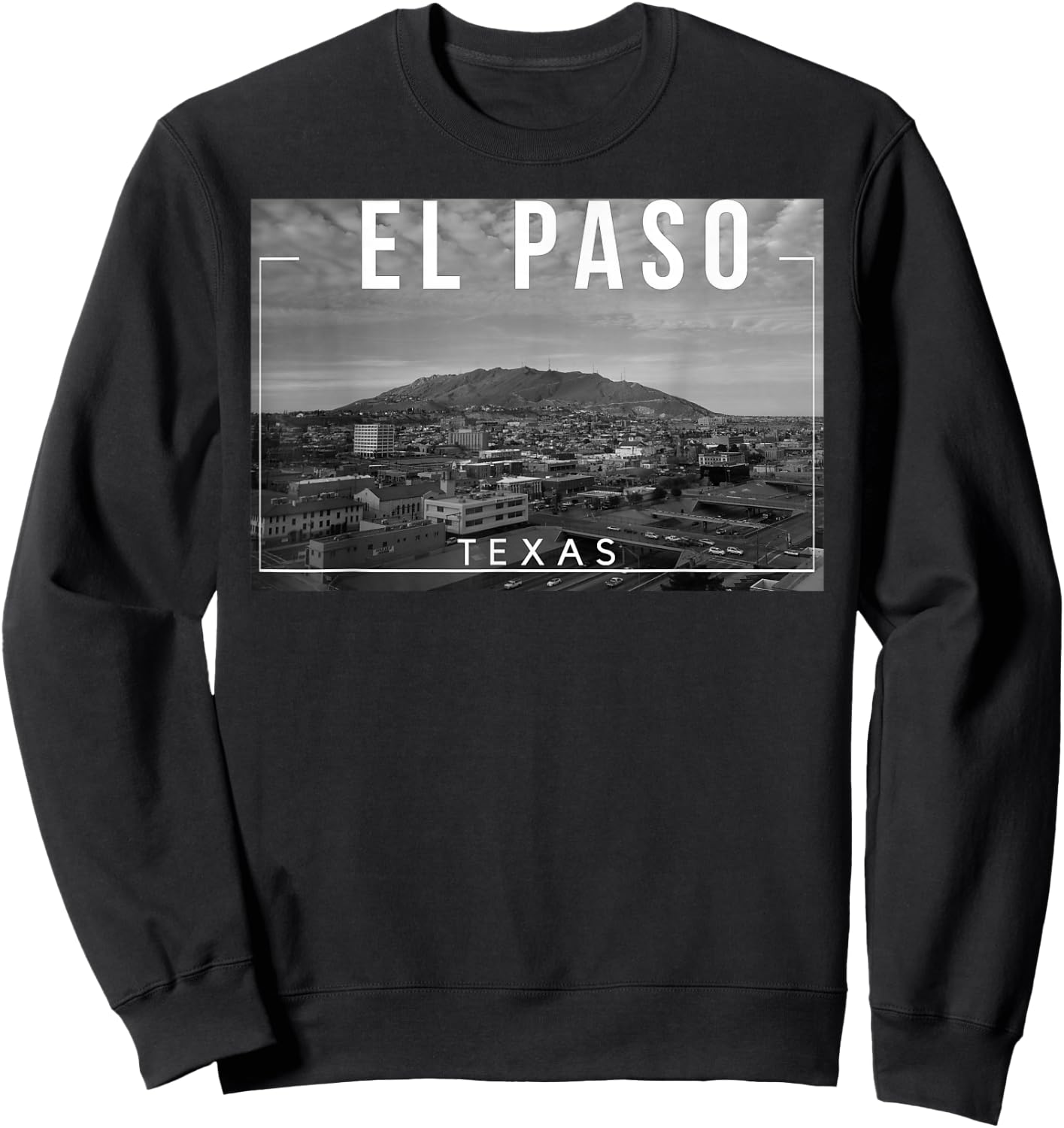 El Paso Texas TX Skyline Rio Grande Sweatshirt - Sweatshirt | Black
