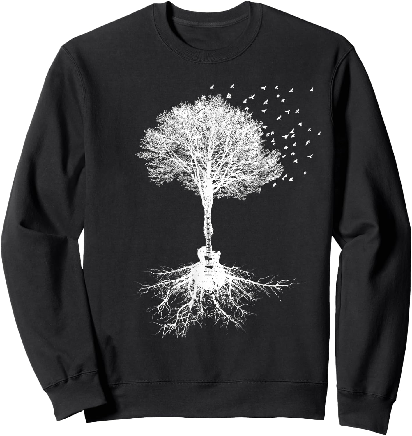 Acoustic Guitar Player Nature Tree, Birthday, Christmas Gift Sweatshirt - Sweatshirt | Black
