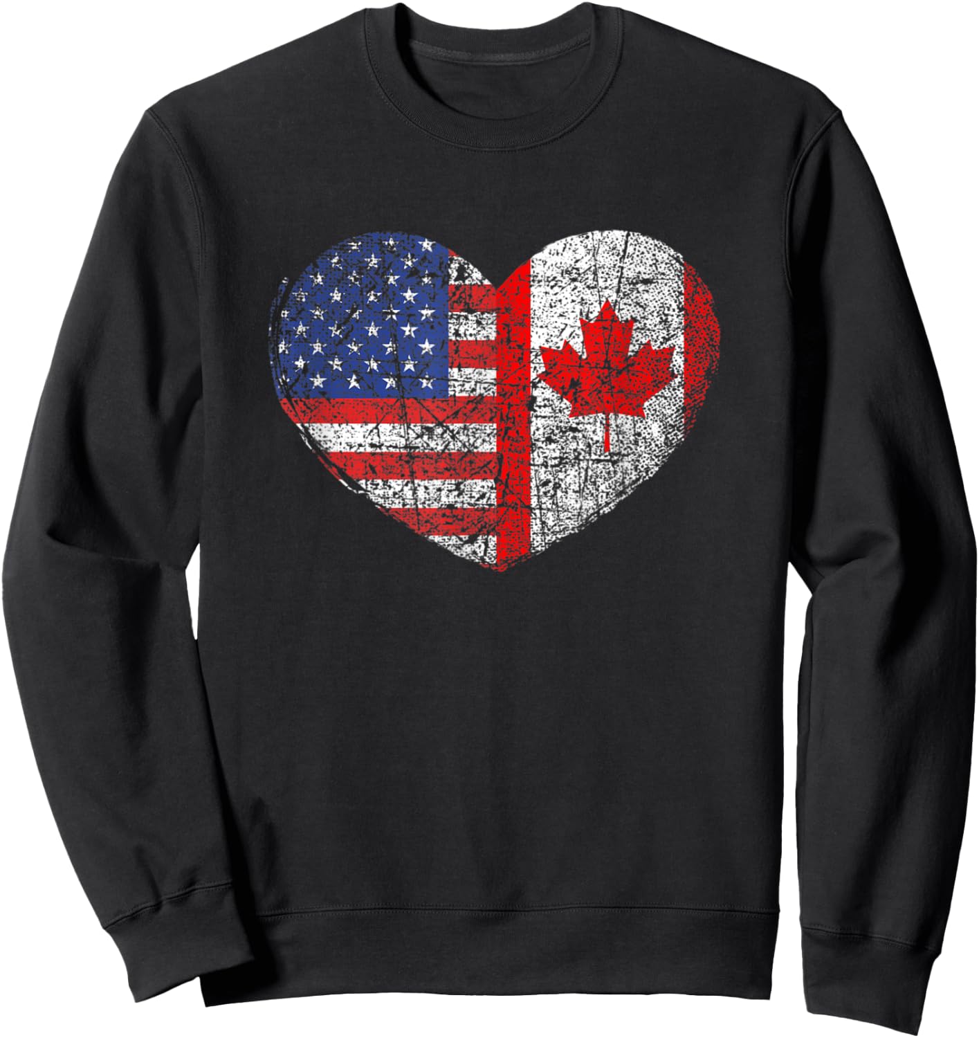 USA Canada Heart - Dual Citizenship Sweatshirt - Sweatshirt | Black