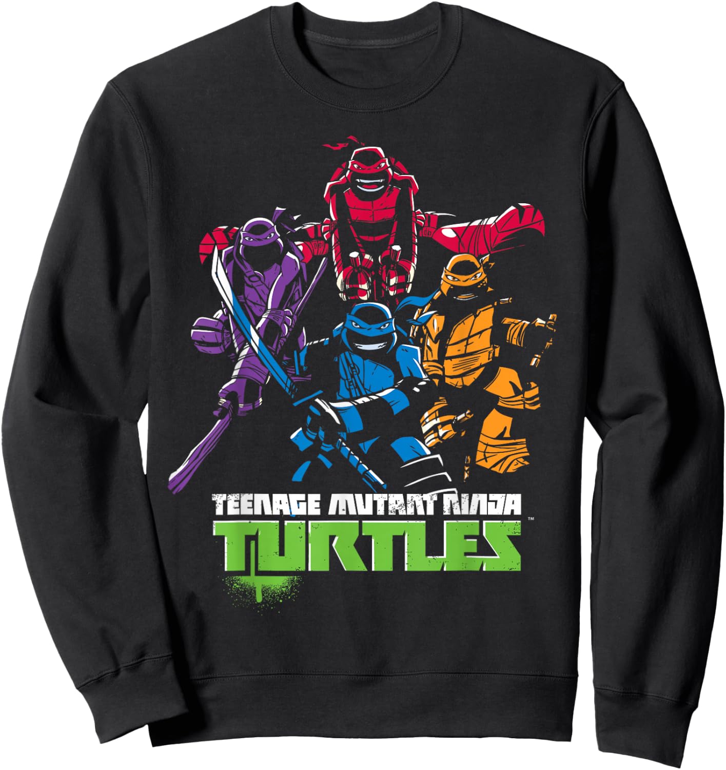 Teenage Mutant Ninja Turtles Minimal Attack Design Sweatshirt - Sweatshirt | Black