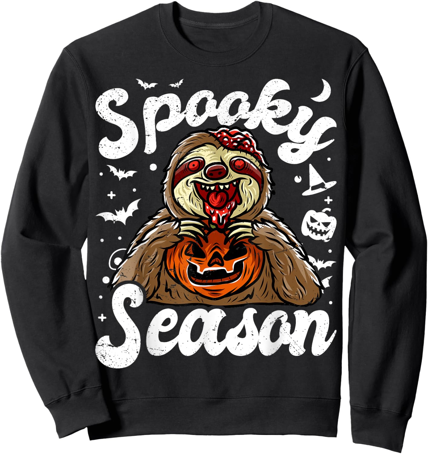 Sloth Boo Zombie Trick Or Treat Halloween Costume Sweatshirt - Sweatshirt | Black