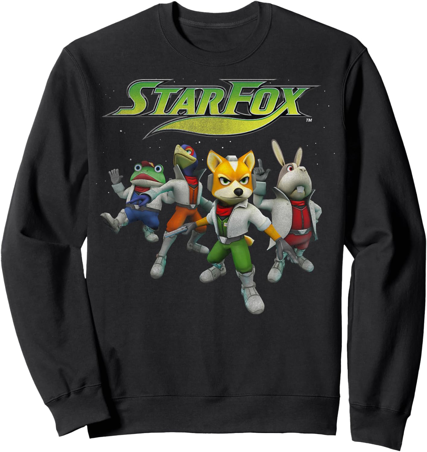 Nintendo Star Fox Retro Group Shot Sweatshirt - Sweatshirt | Black