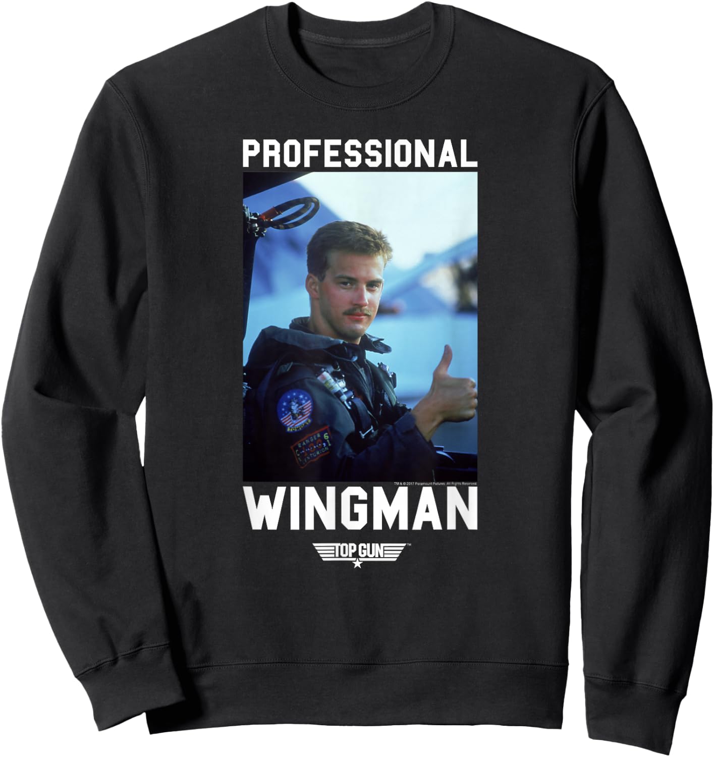 Top Gun Professional Wingman Goose Photo Action Movie Sweatshirt - Sweatshirt | Black
