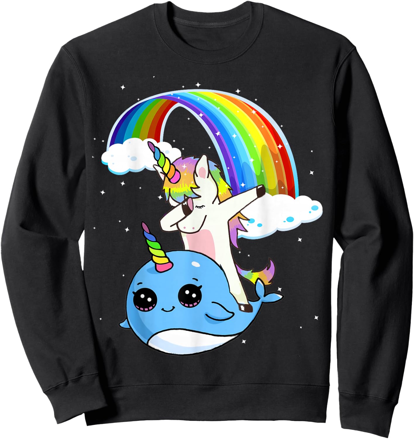 Unicorn Narwhal Shirt Dabbing Unicorn Narwhal Rainbow Sweatshirt - Sweatshirt | Black
