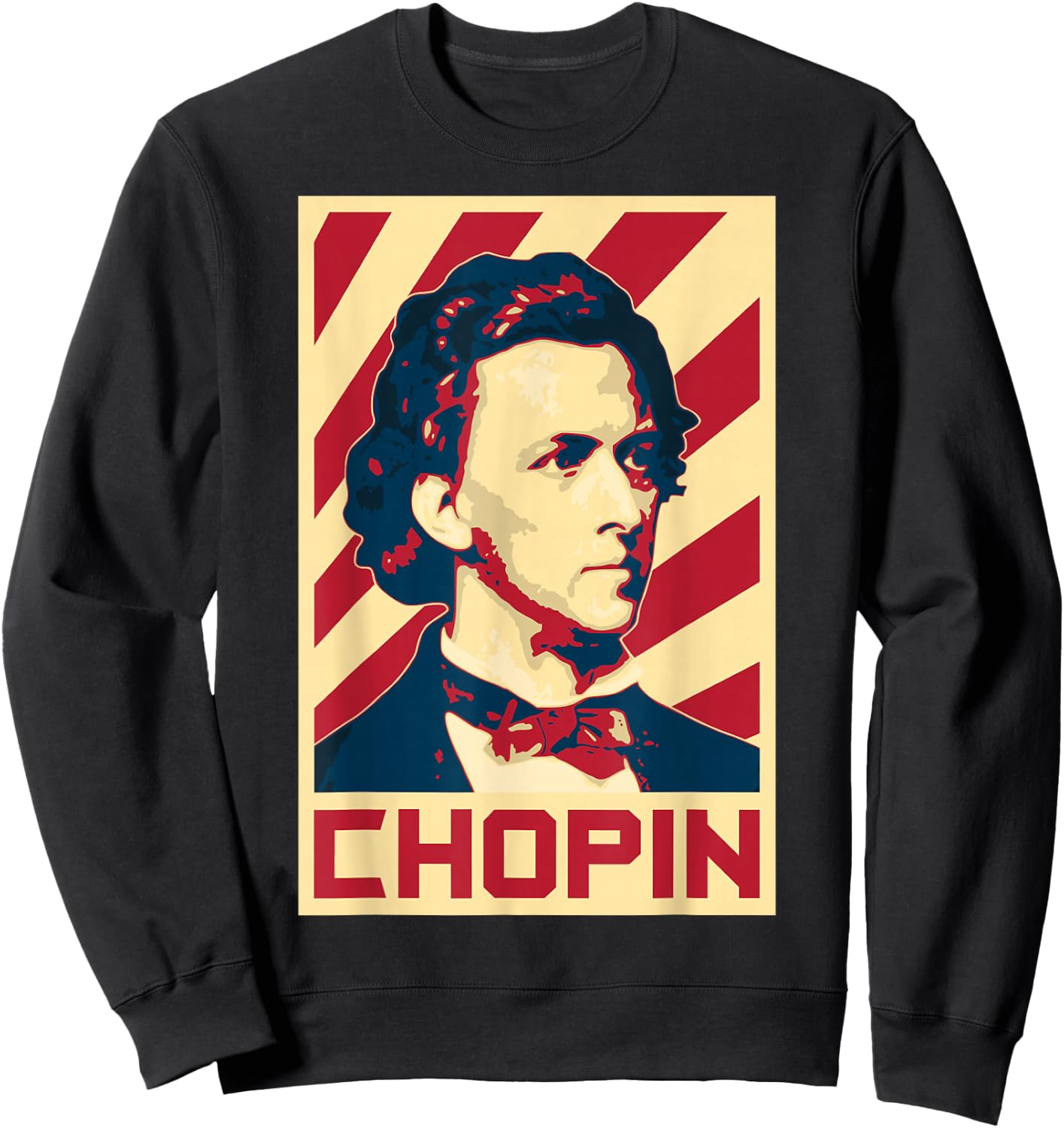Frederic Chopin Retro Propaganda Classical Music Composer Sweatshirt - Sweatshirt | Black