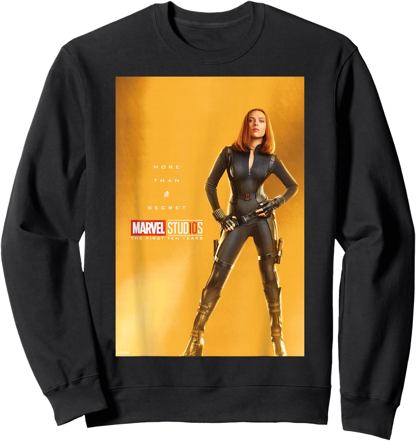Marvel Studios 10 Years Black Widow Poster Graphic Sweatshirt - Sweatshirt | Black
